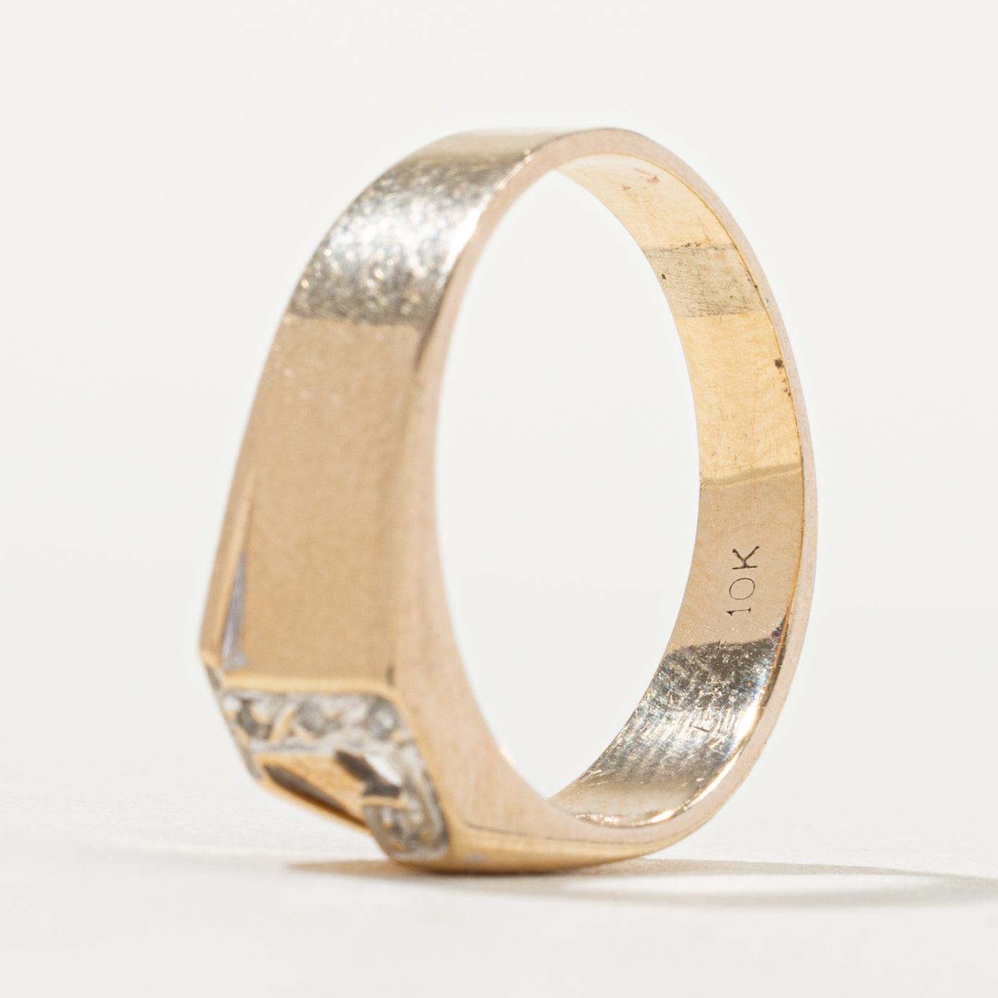 10k Diamond "J" Initial Ring | SZ 7.25