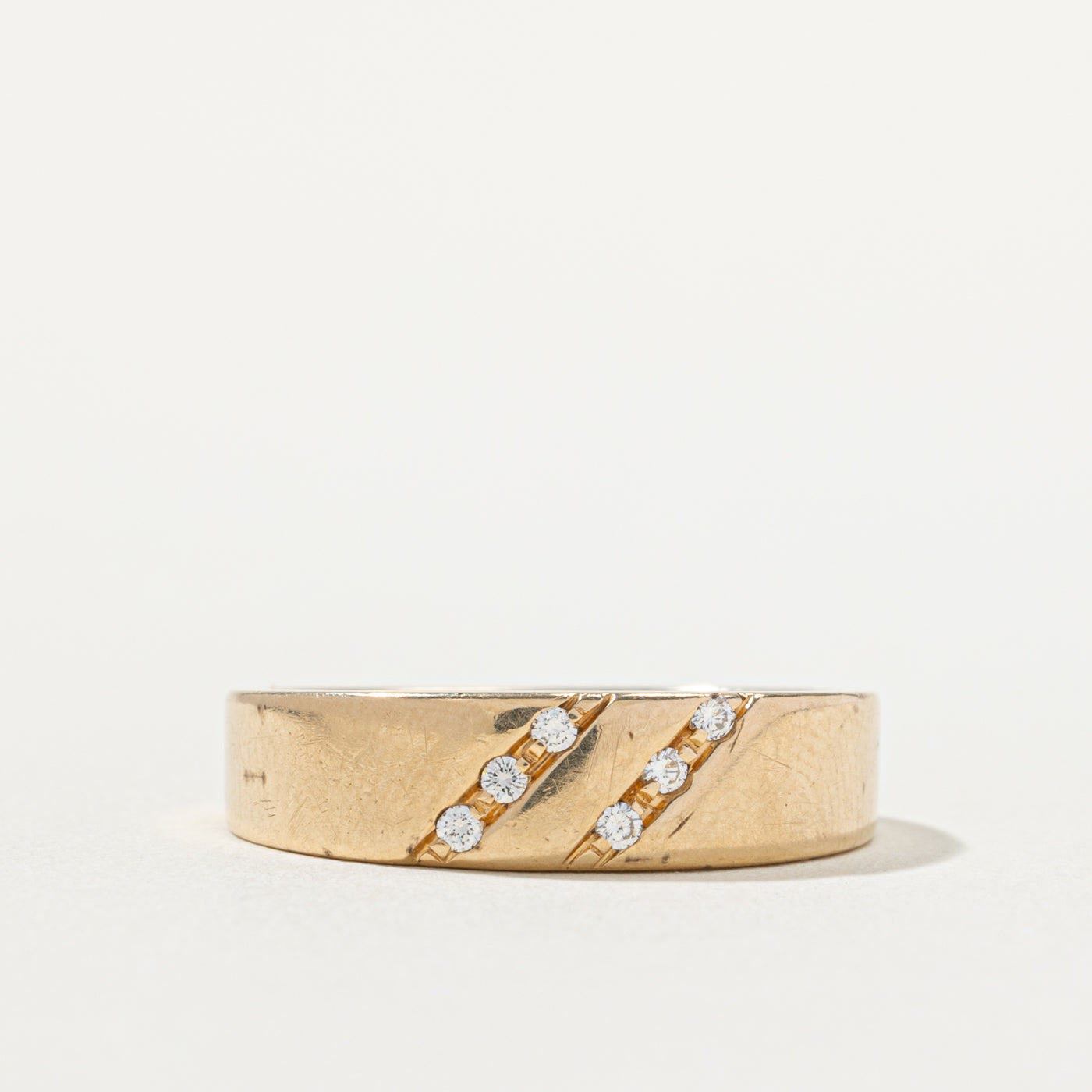 10k Diamond Double Diagonal Row Band | SZ 8