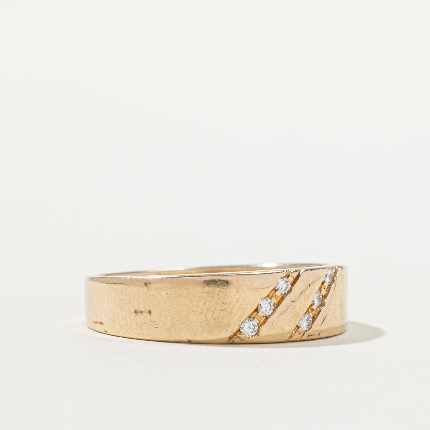 10k Diamond Double Diagonal Row Band | SZ 8