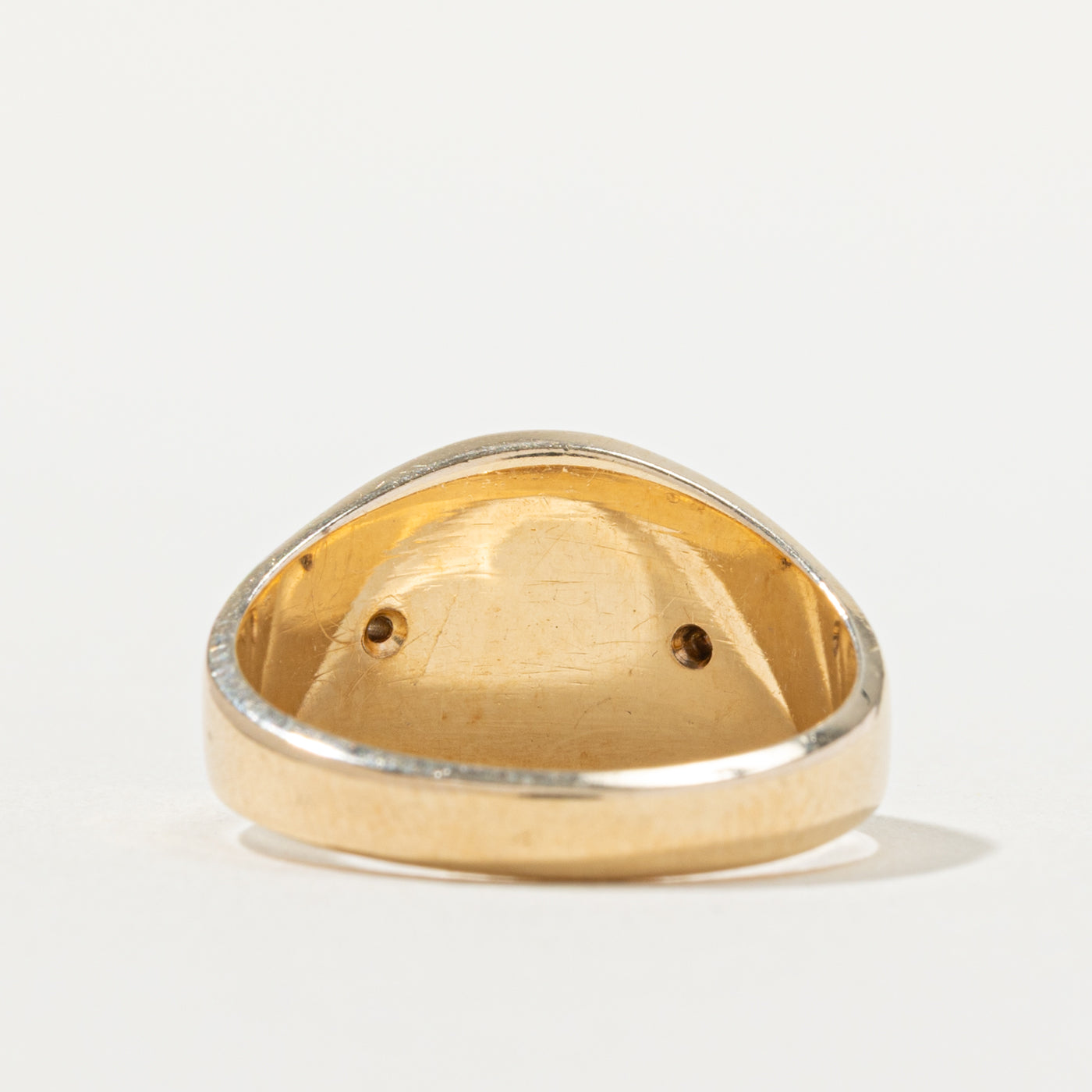 10k Diamond Cross Embossed Signet Ring | SZ 6.75