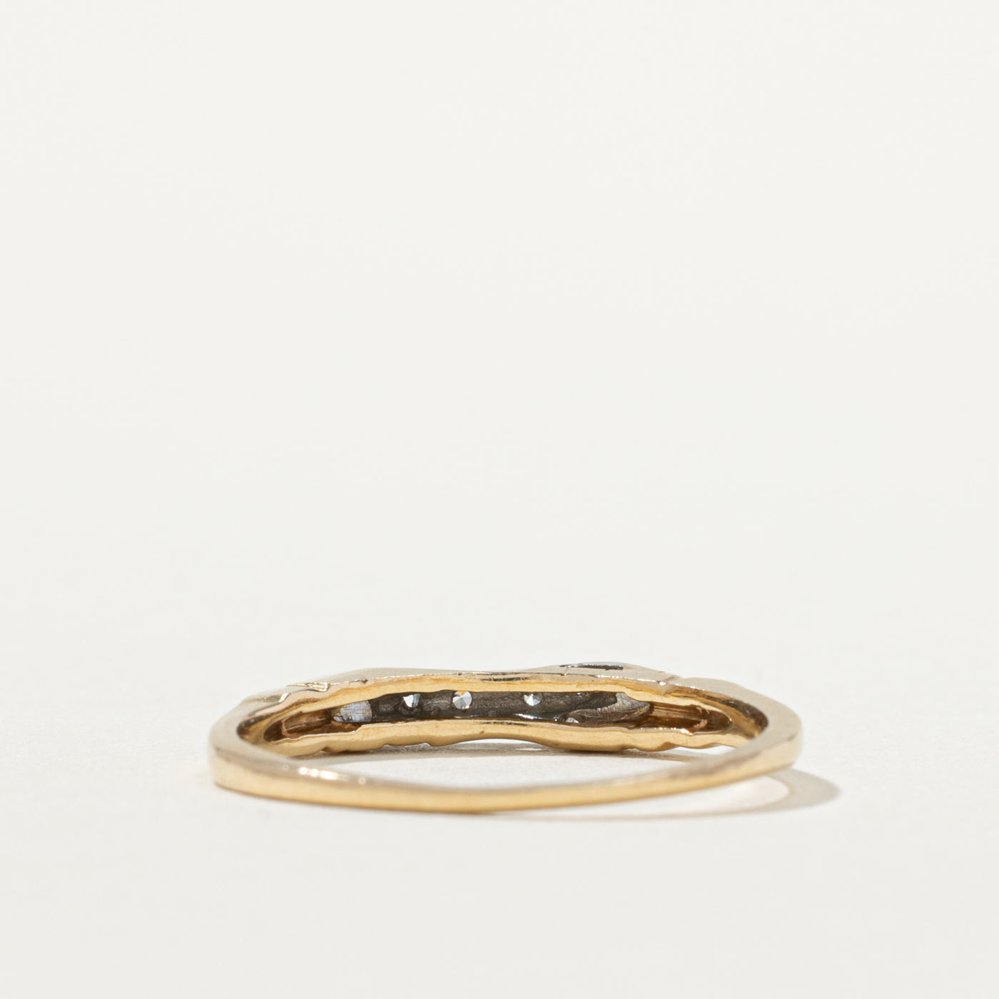 14 Two Stone Textured Contour Ring | 2.35mm | SZ 7
