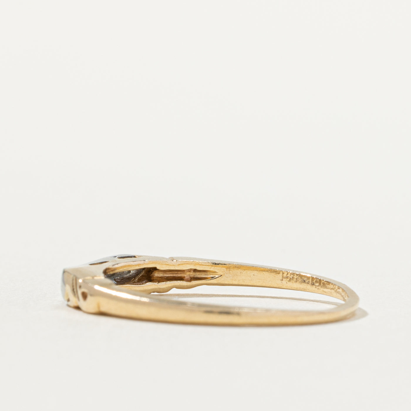 14 Two Stone Textured Contour Ring | 2.35mm | SZ 7