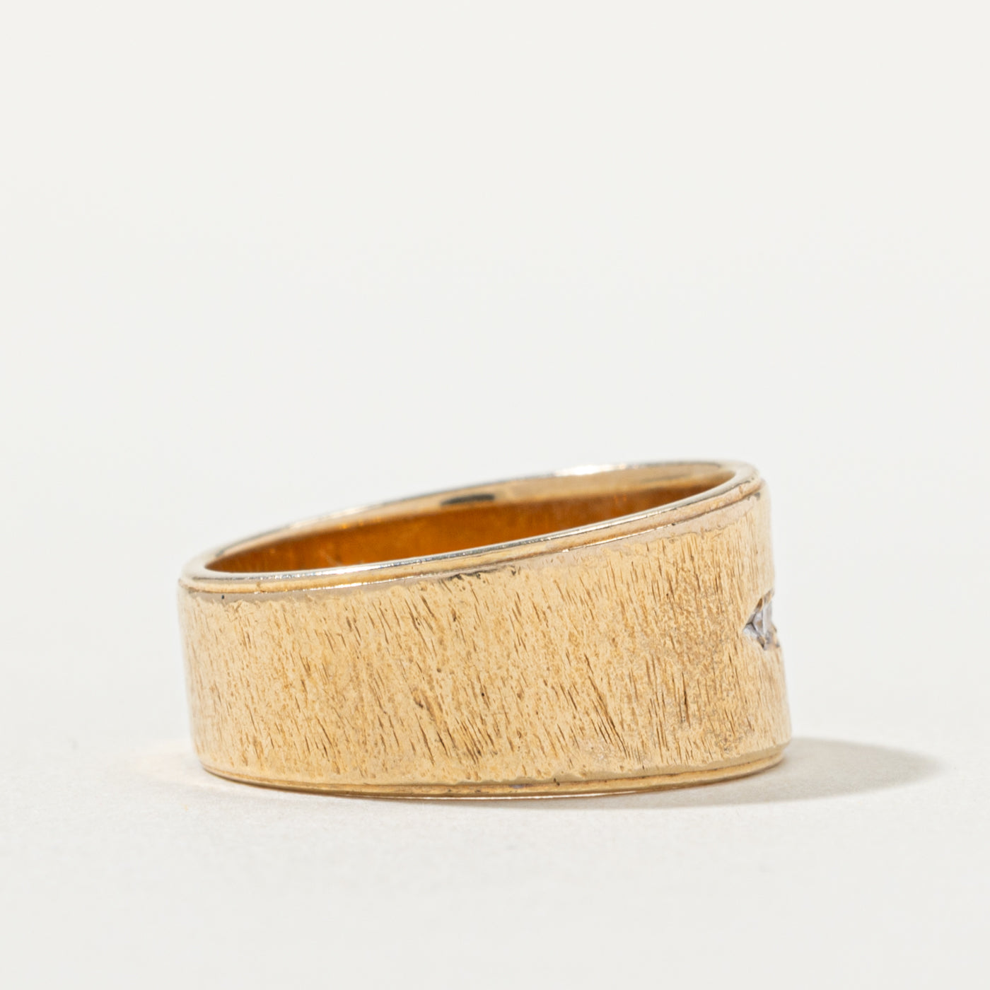 14k Five Stone Diamond Textured Band | SZ 5