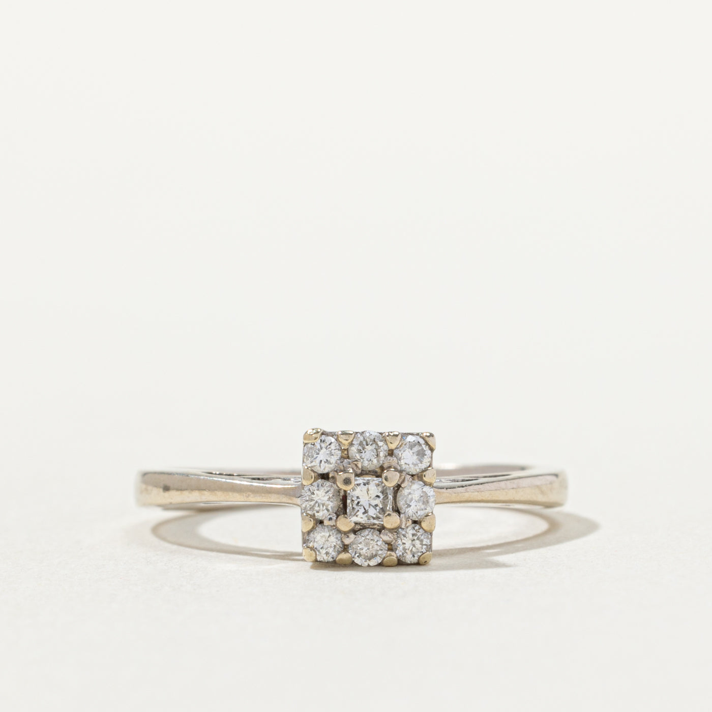 14k Diamond Square Cluster Ring | SZ 5.25