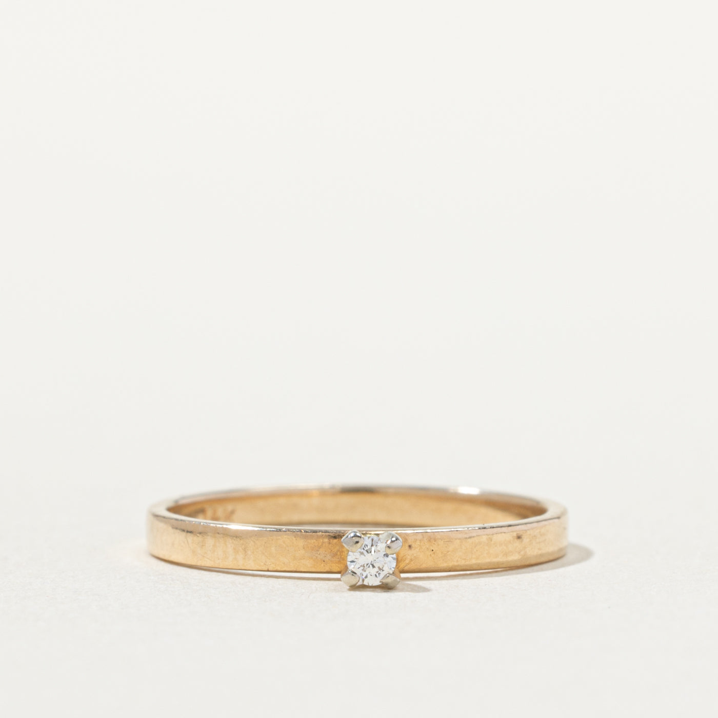 14k High Set Diamond Petite Ring | SZ 5.5