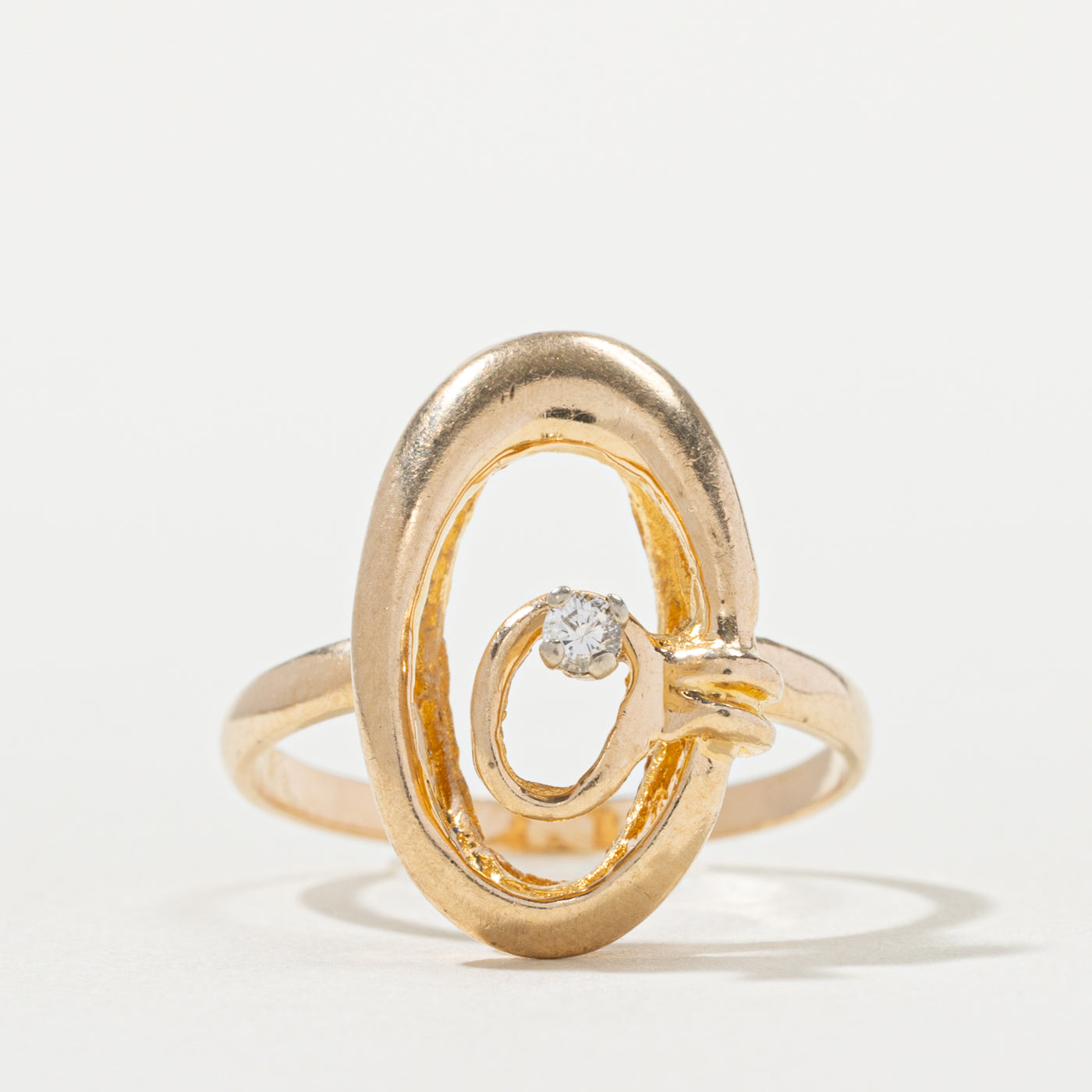 14k Diamond Ovals Ring | SZ 5.75