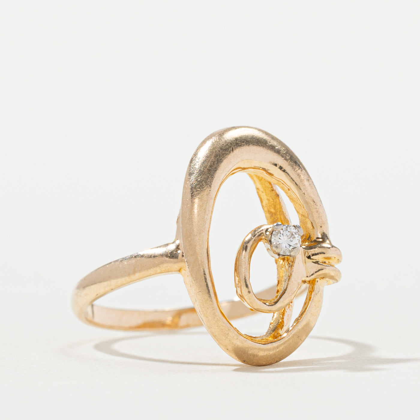 14k Diamond Ovals Ring | SZ 5.75