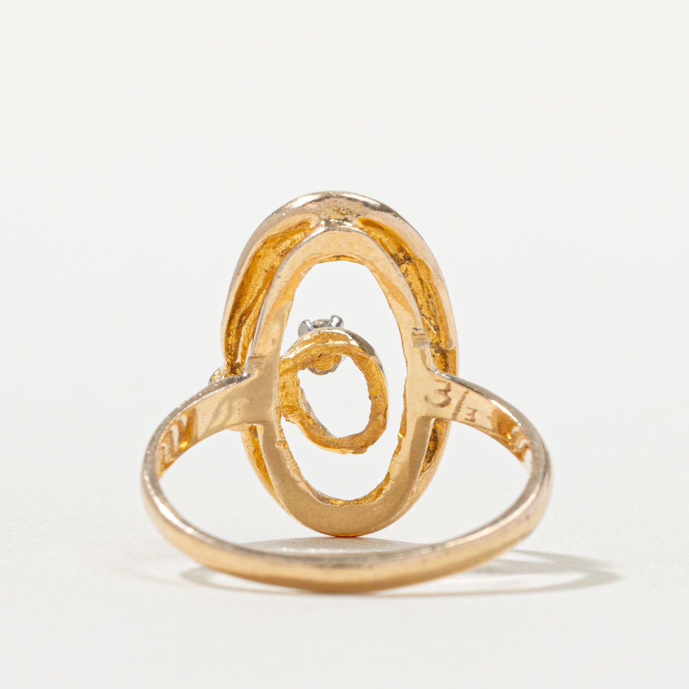 14k Diamond Ovals Ring | SZ 5.75