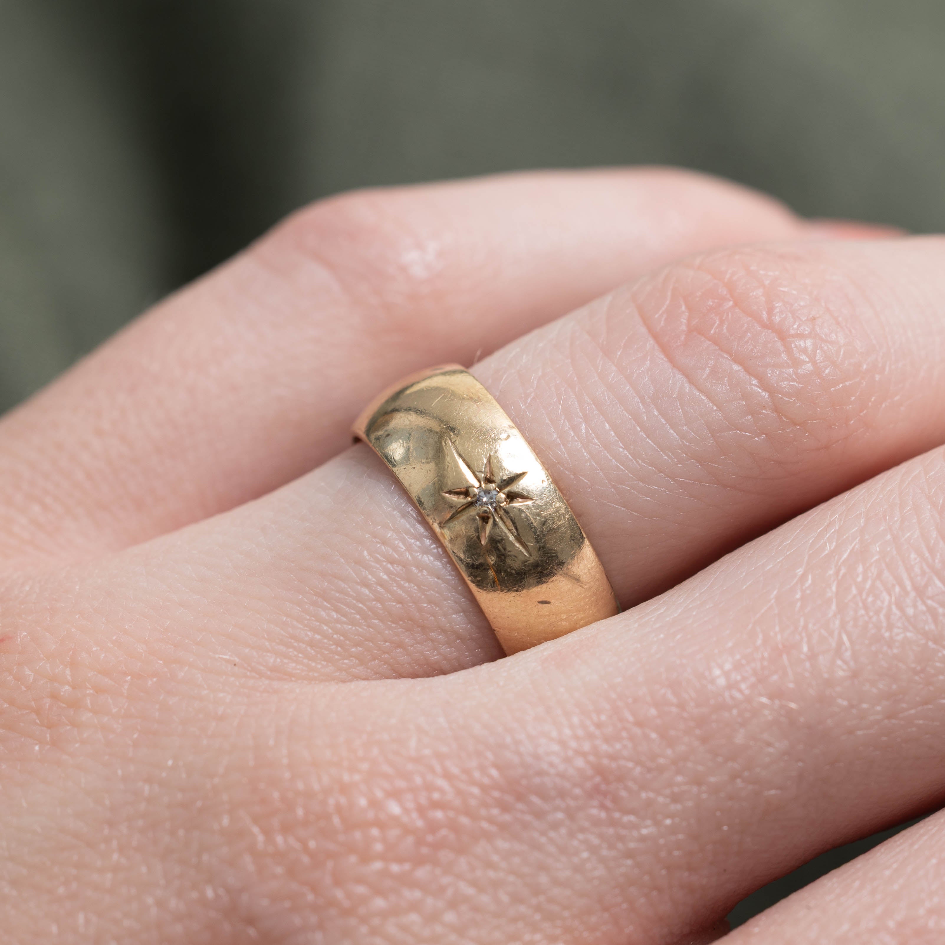 Vintage Canadian Star Set Diamond Band | 6.95mm | SZ 5.5