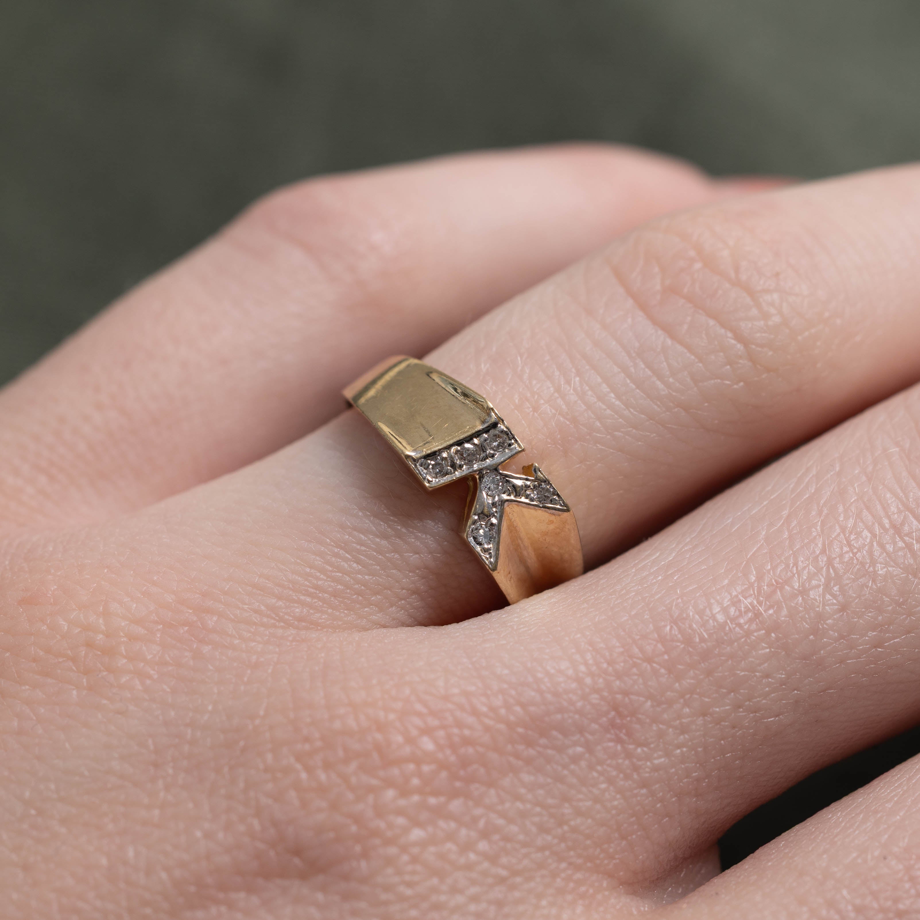 10k Diamond "K" Initial Ring | SZ 5.5