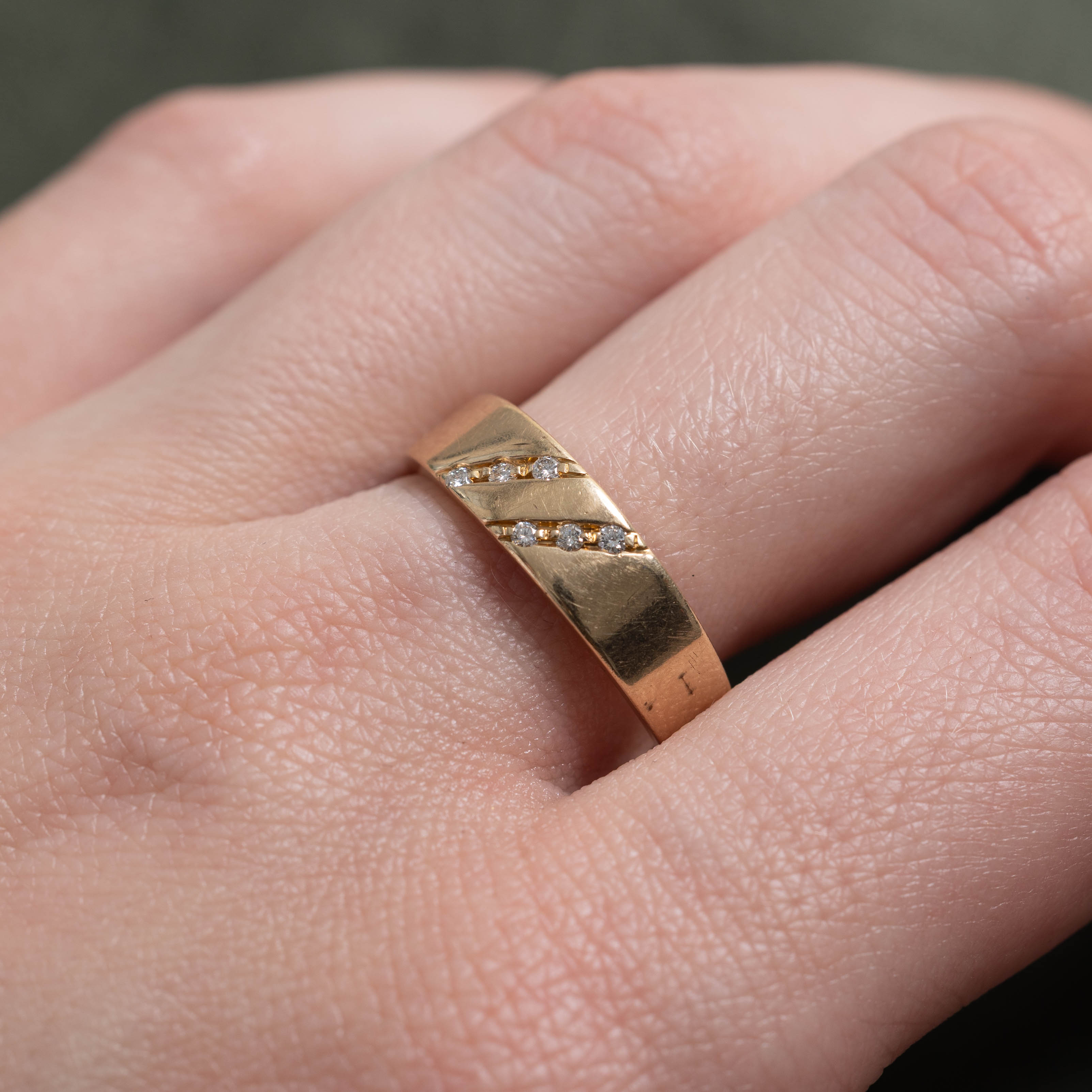 10k Diamond Double Diagonal Row Band | SZ 8