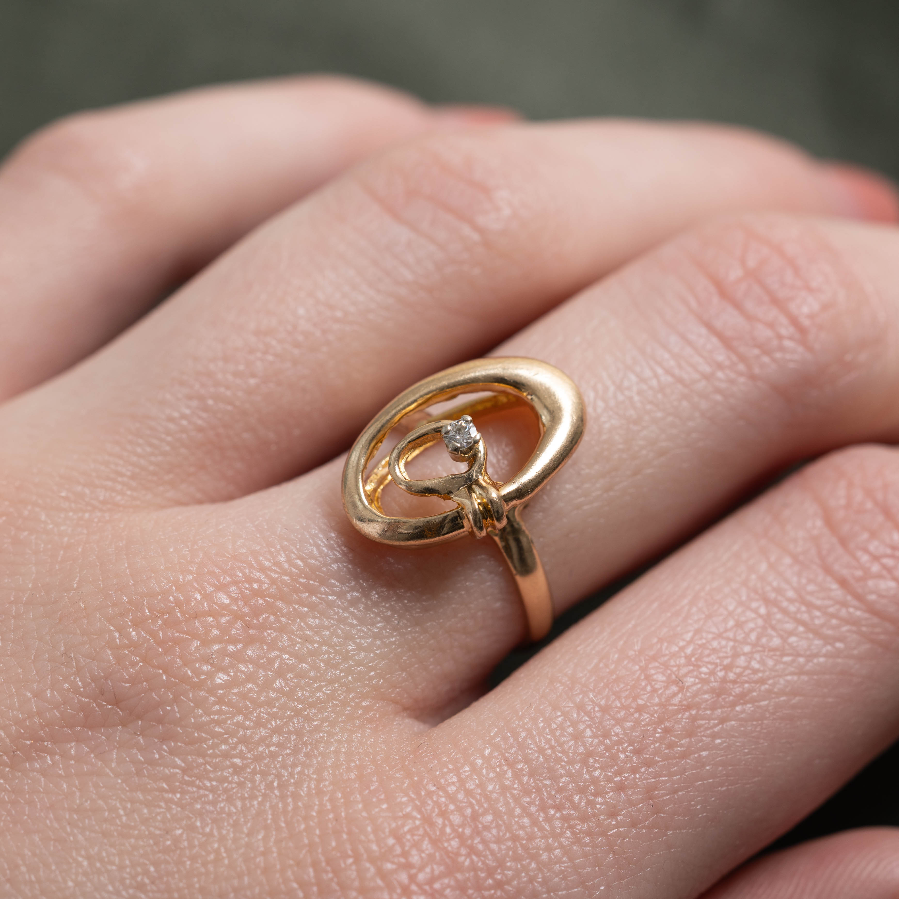 14k Diamond Ovals Ring | SZ 5.75