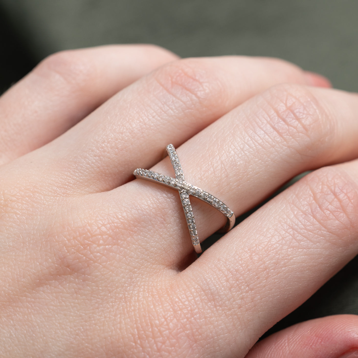 Pavé Set Diamond Crossover Ring | SZ 6.25