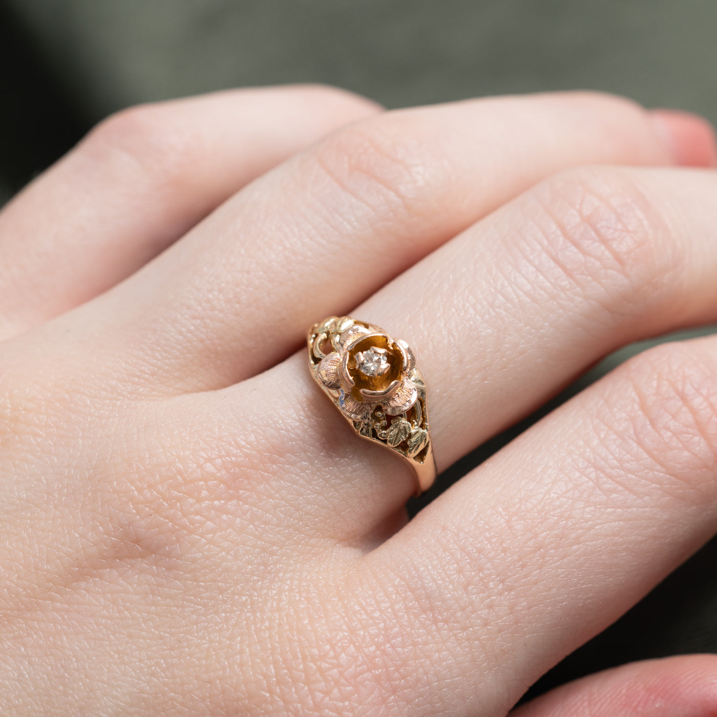 Diamond Openwork Floral Ring | SZ 6.5