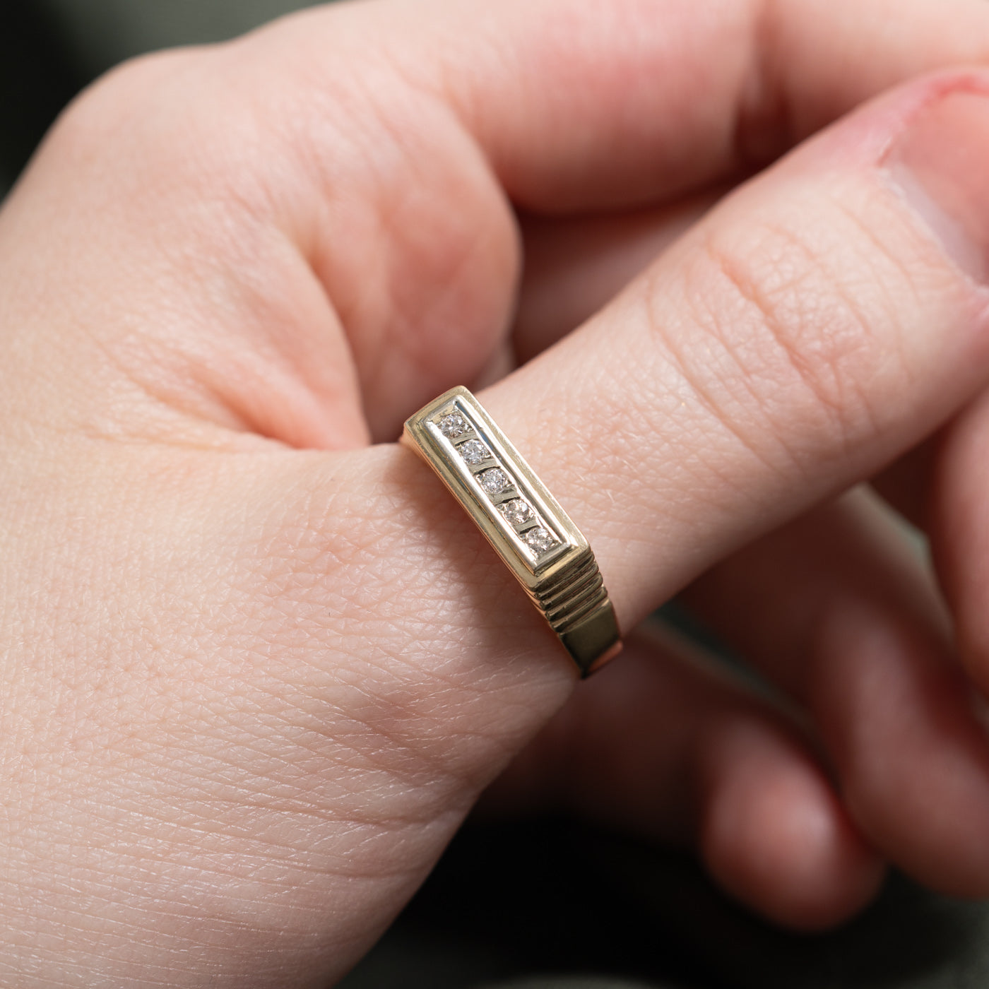 Bague sertie de diamants style années 80 | Taille 8,75