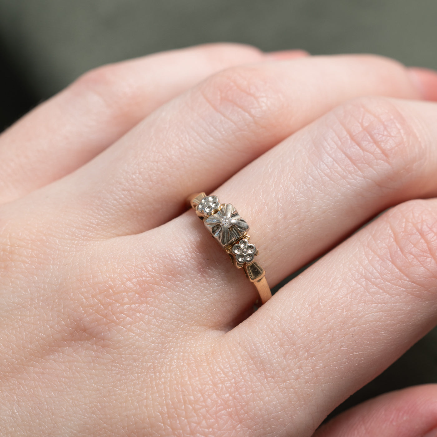 Bague diamant illusion style milieu du siècle | Taille 7,25