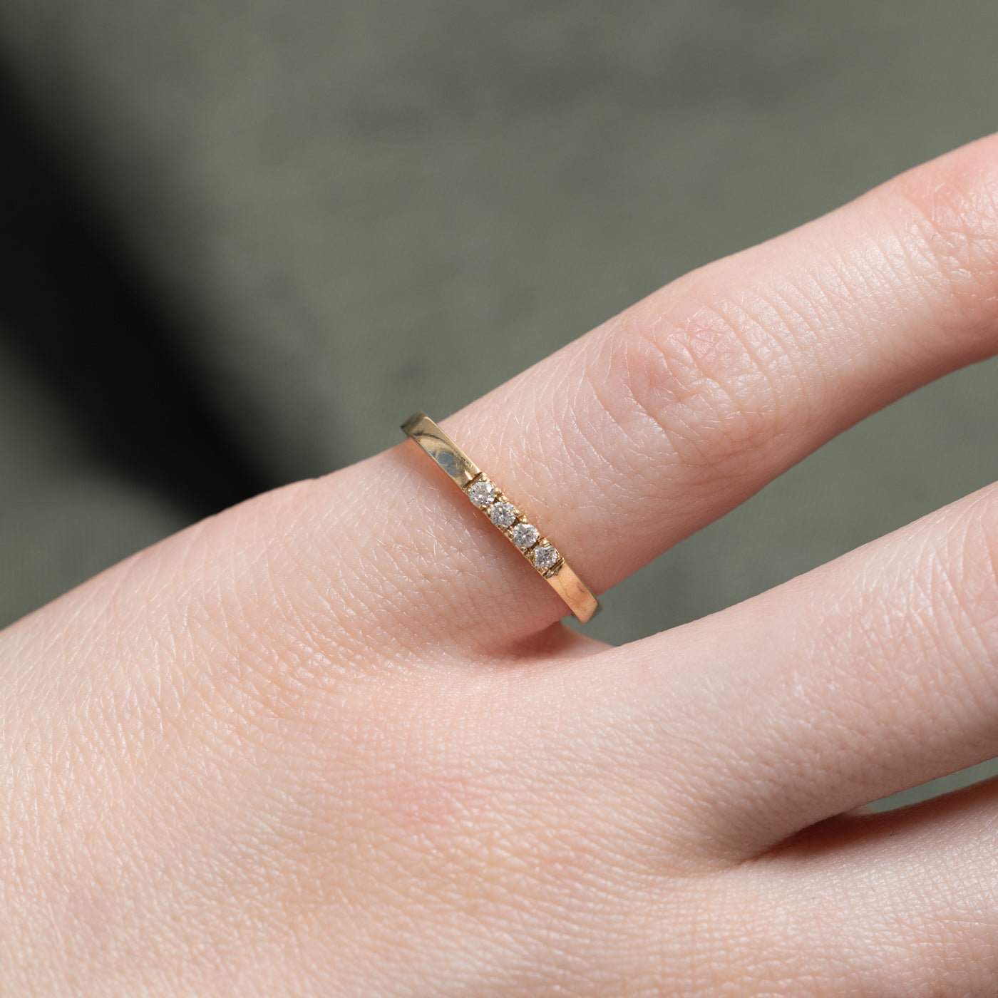 14k Four Stone Diamond Band | 1.80mm |  SZ 4.25