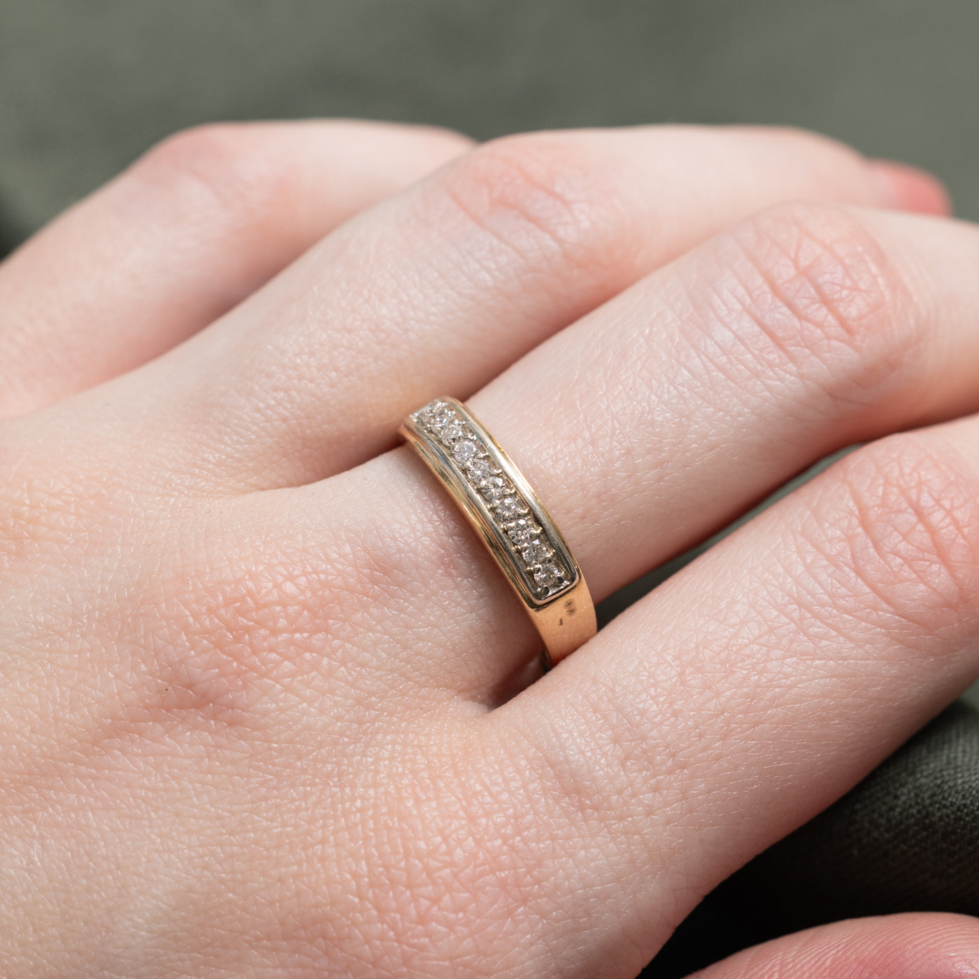 Bague sertie de diamants en canal | Taille 7,5