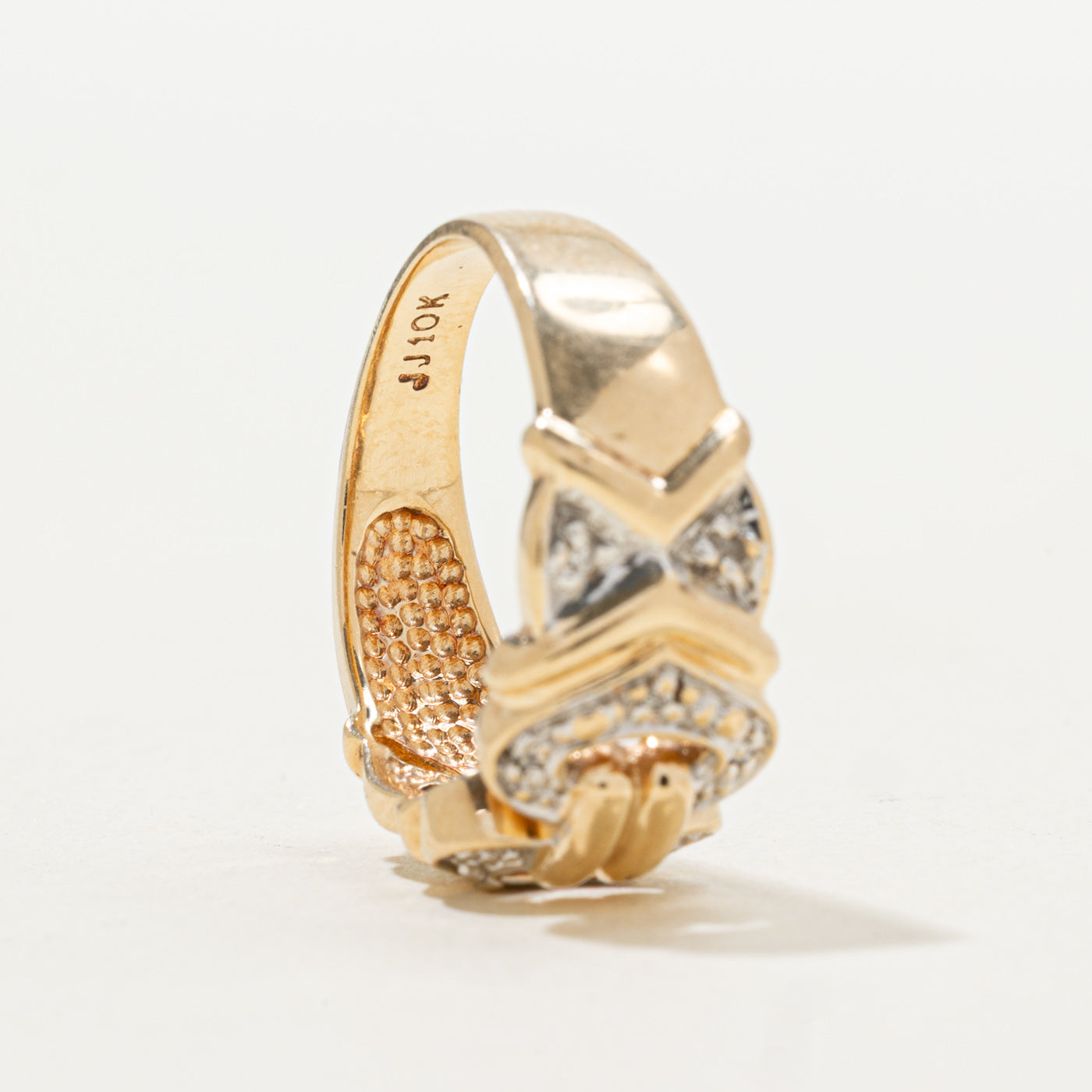 Diamond Chain Link Buckle Ring | SZ 6.5