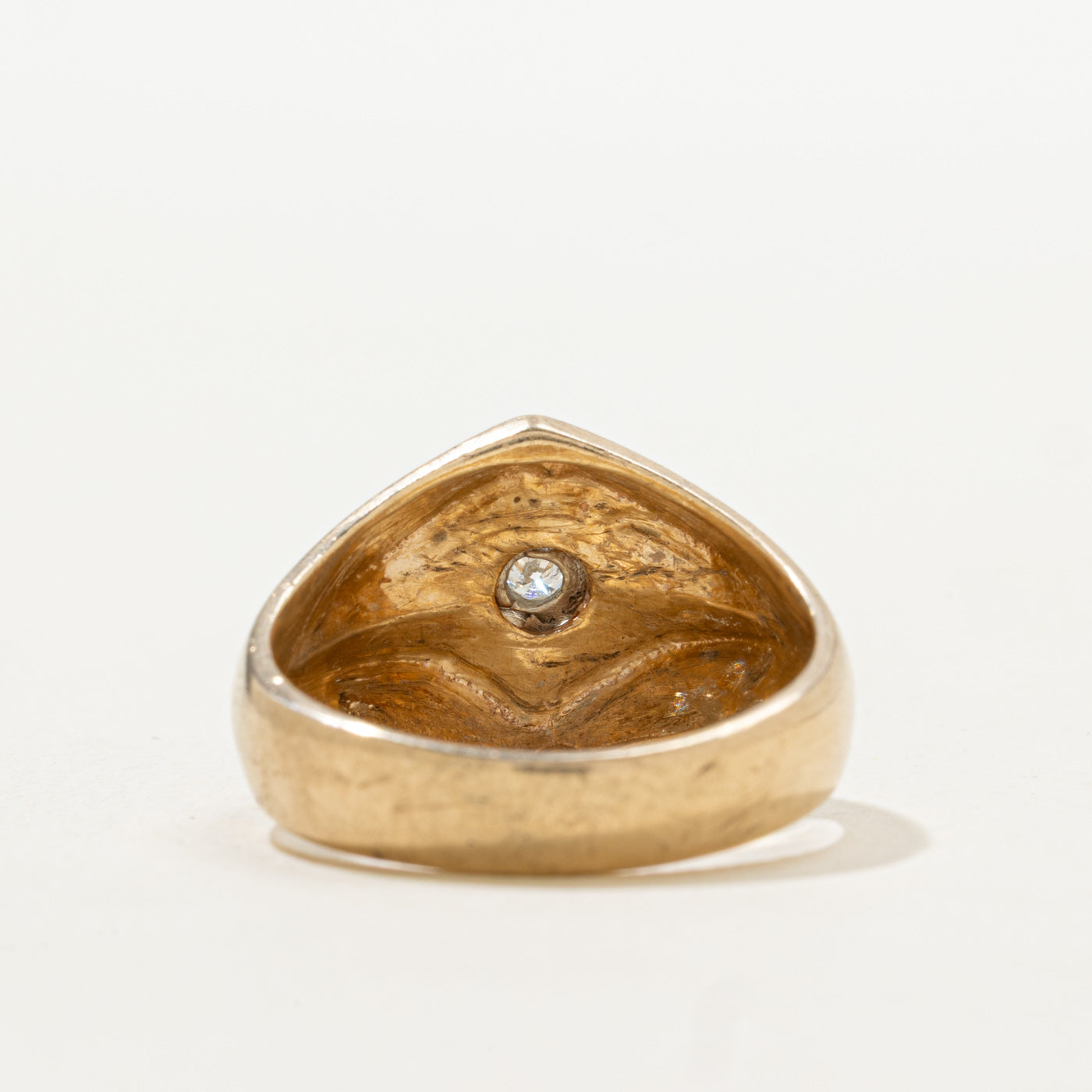 Diamond Star Grooved Dome Ring | SZ 9.0