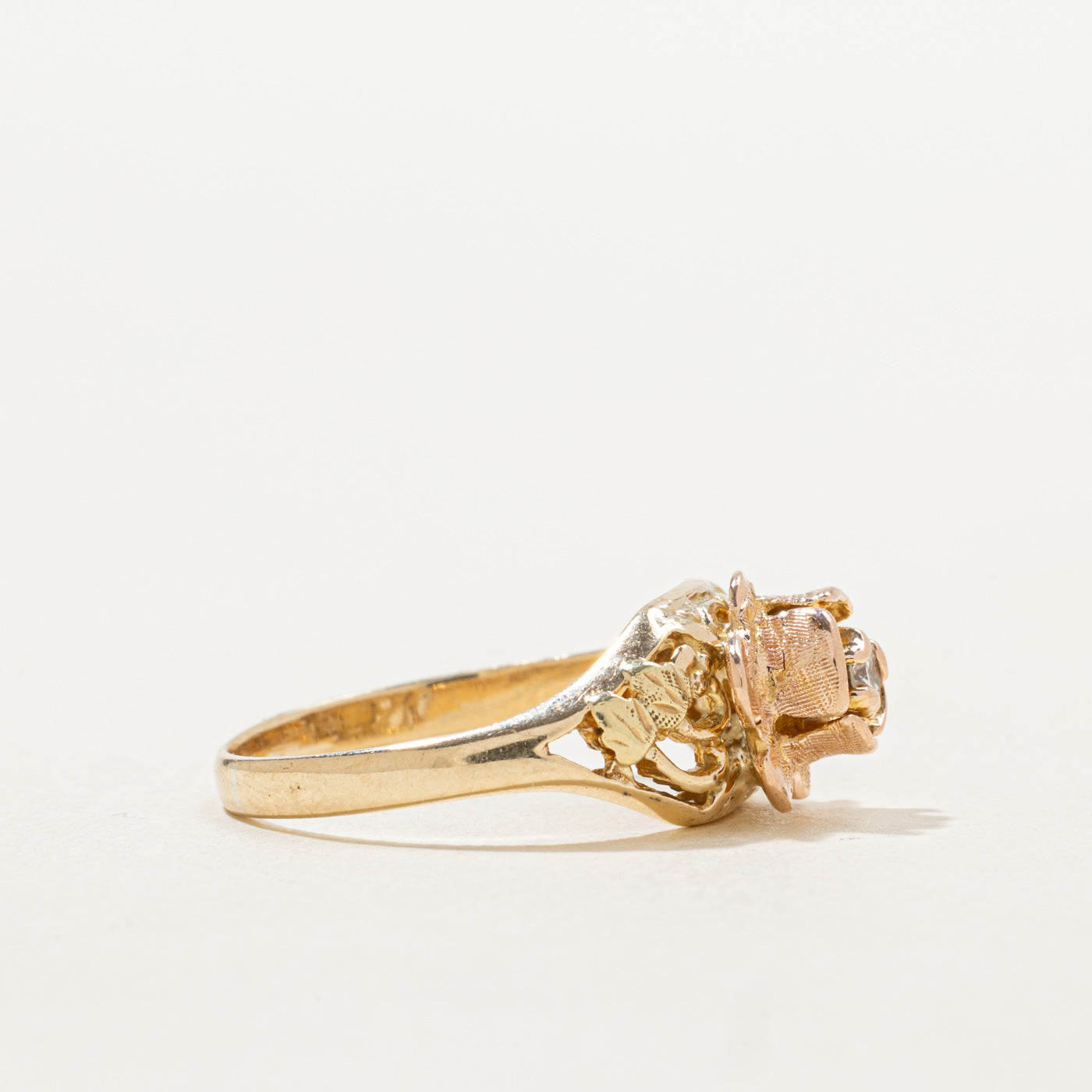 Bague ajourée florale en diamant | Taille 6,5