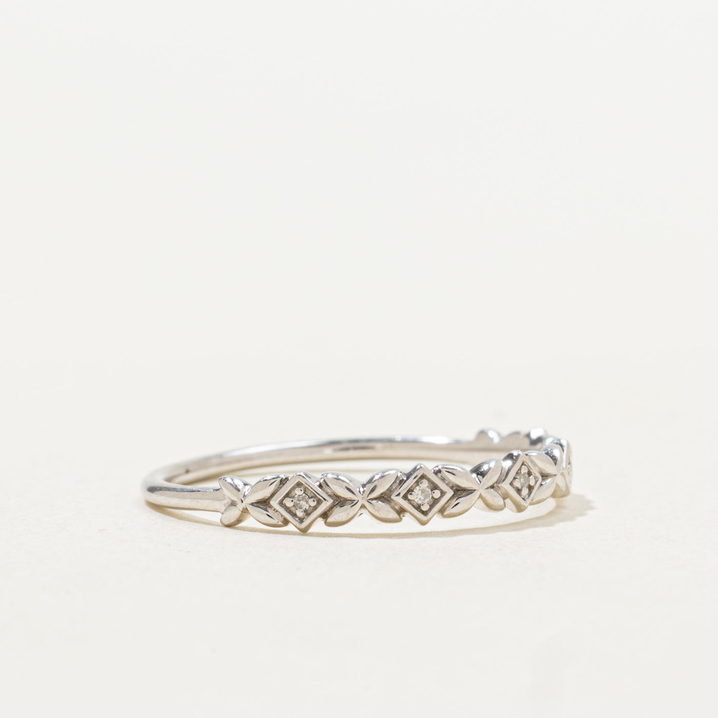 Diamond Accent Floral Design Band | SZ 7.25