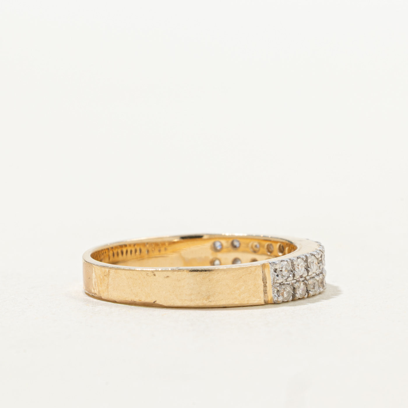 Pavé Set Diamond Double Row Band | SZ 6.5
