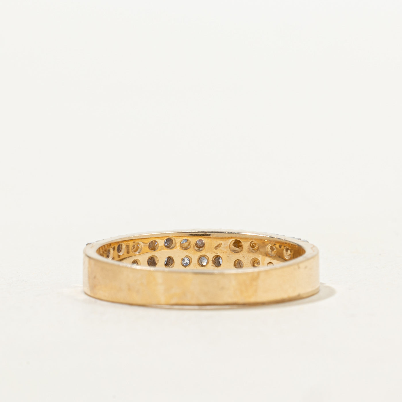 Pavé Set Diamond Double Row Band | SZ 6.5