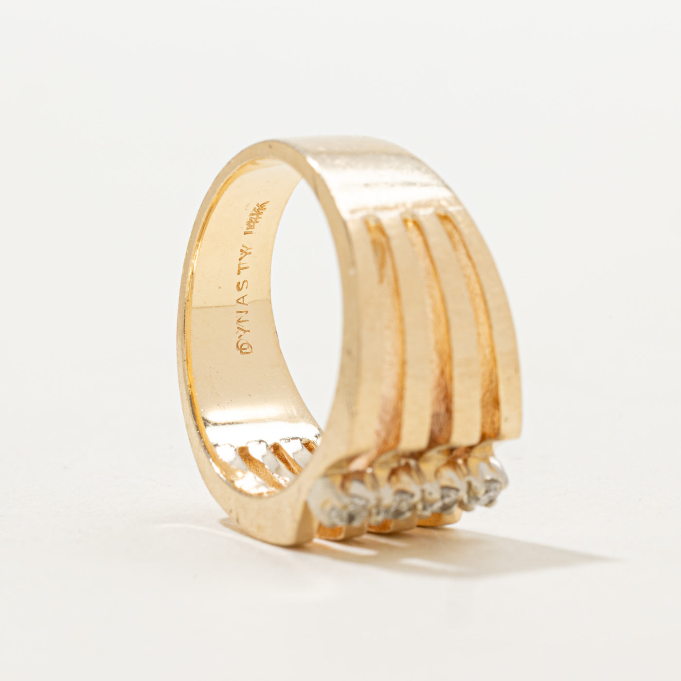 Bague géométrique en diamant style années 70 | Taille 6,25