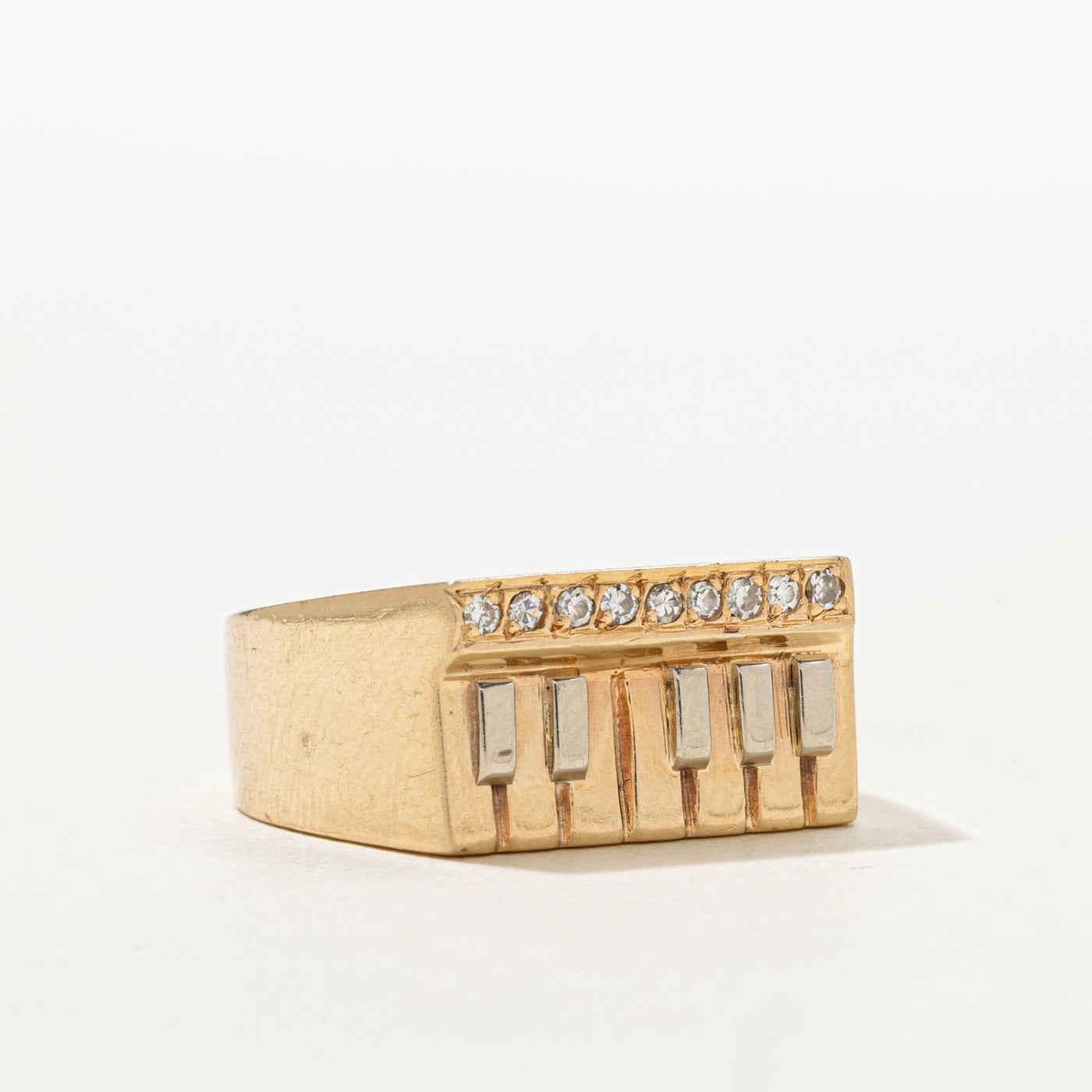 Bague motif piano diamant | Taille 8,75
