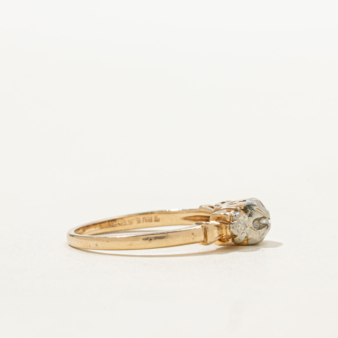 Bague diamant illusion style milieu du siècle | Taille 7,25