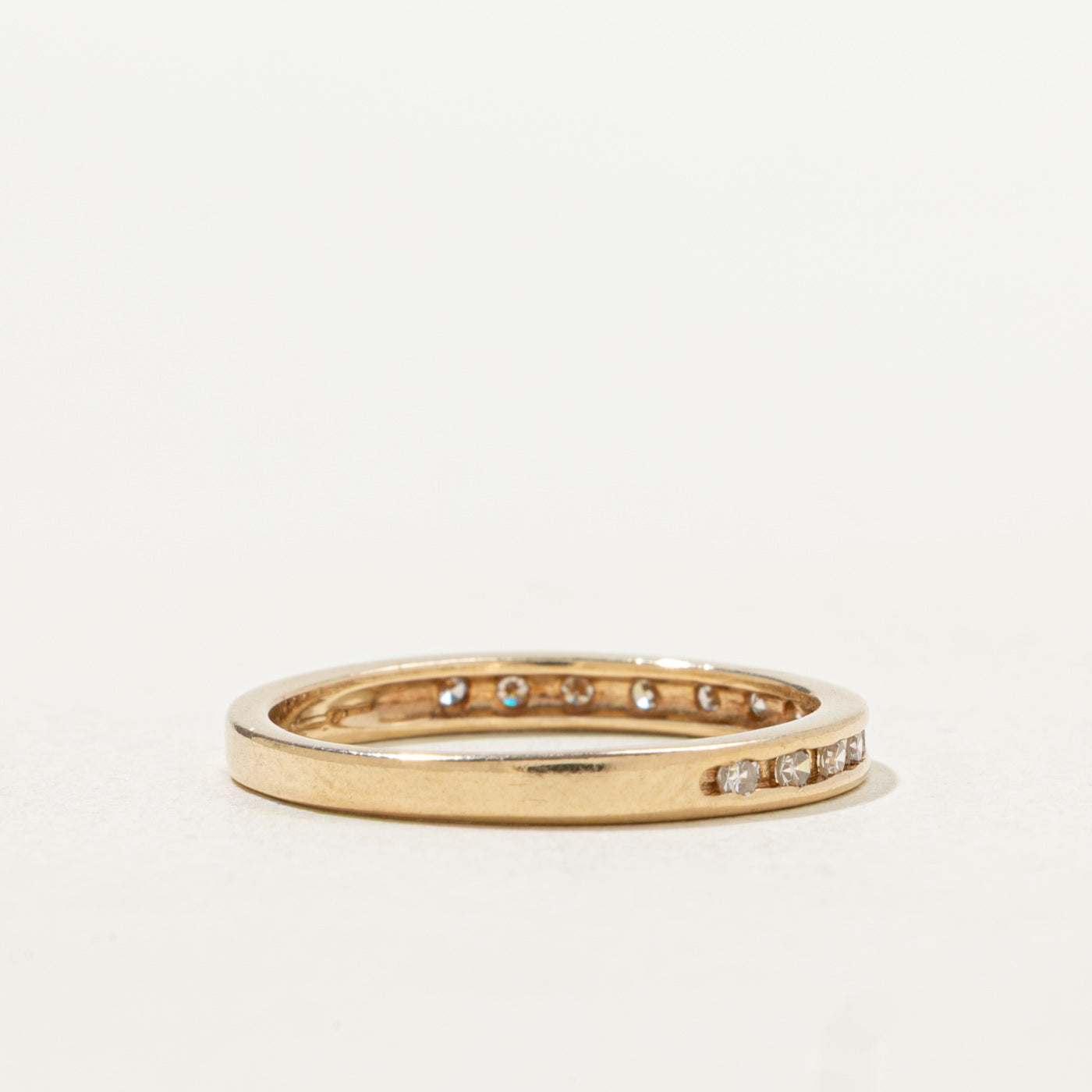 14k Yellow Gold Semi Eternity Diamond Band | SZ 6.0