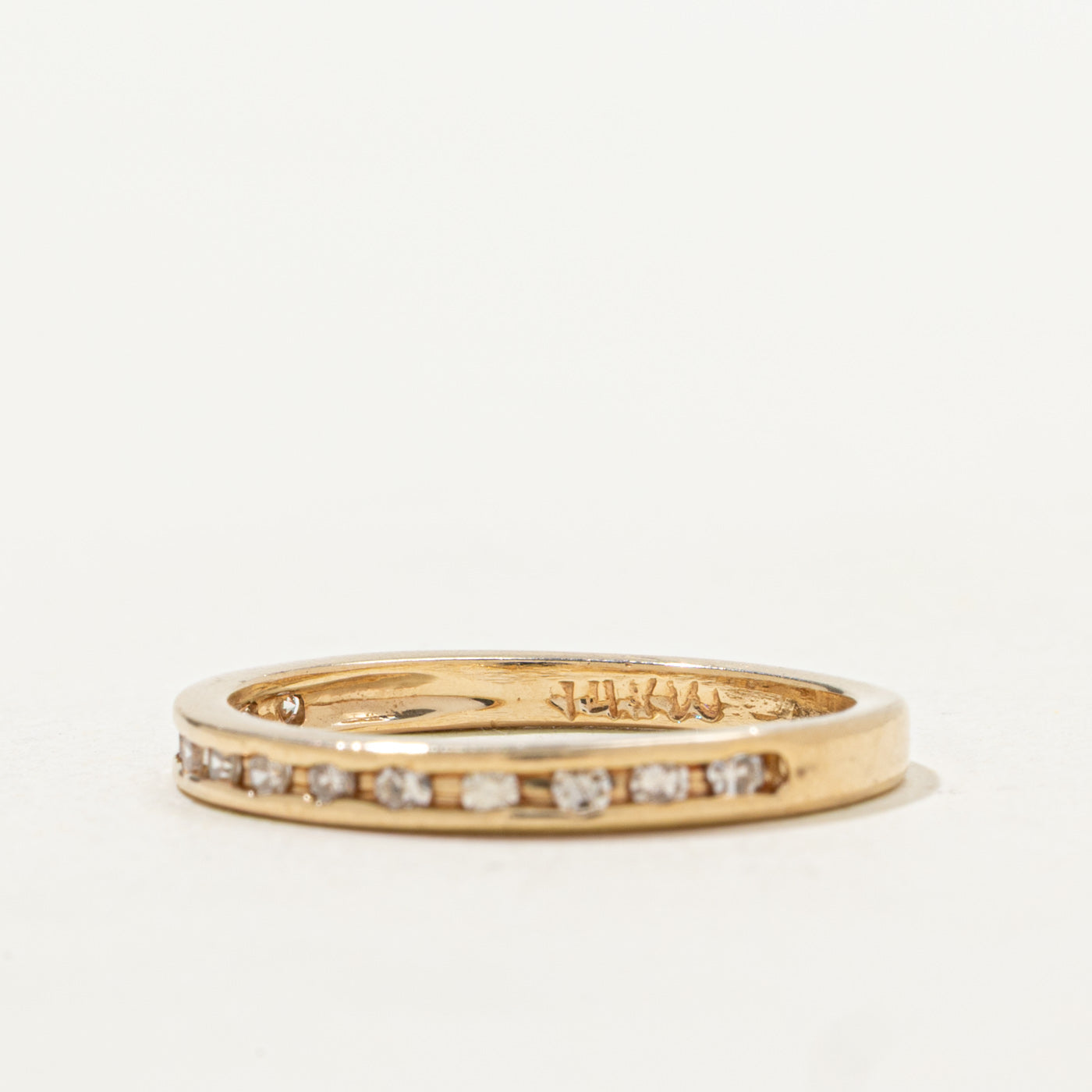 14k Yellow Gold Semi Eternity Diamond Band | SZ 6.0
