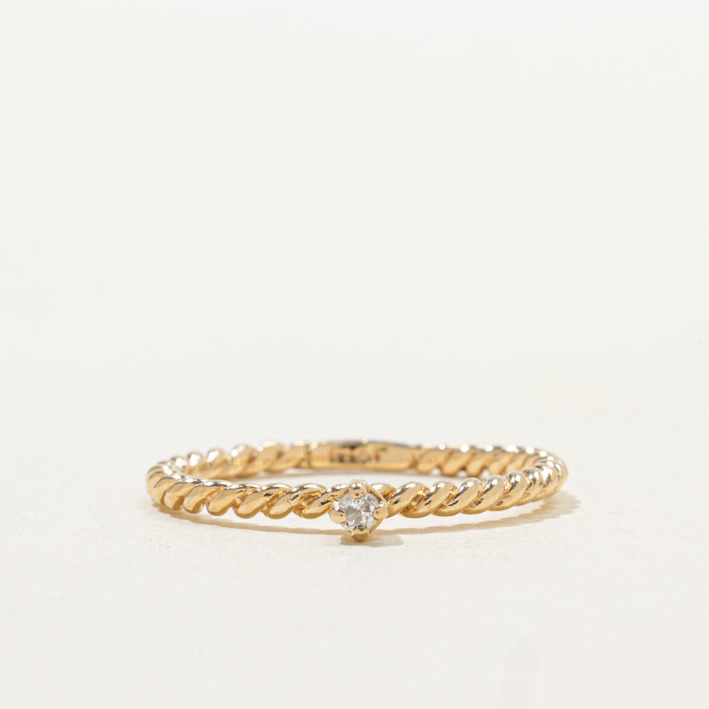 Single Diamond Rope Ring | SZ 5.75