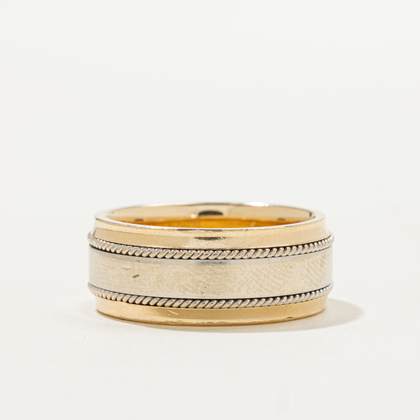 Bague bicolore avec accent de diamant | Taille 11.0