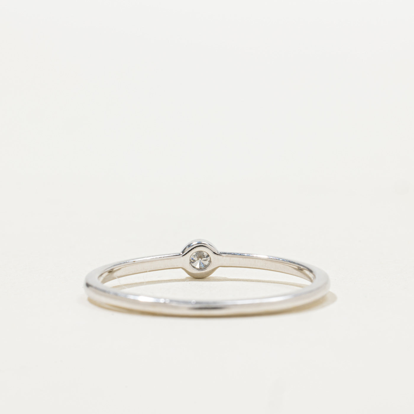14k Bezel Set Diamond Petite Ring | SZ 9.25