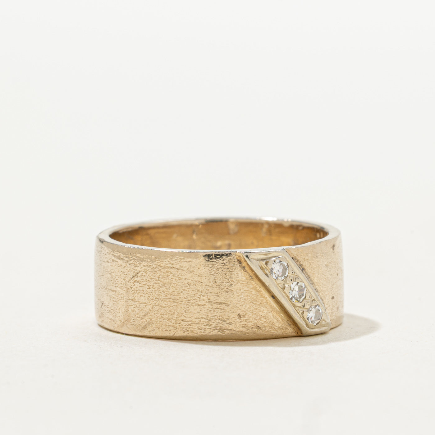 Bague texturée sertie de diamants | Taille 8,5