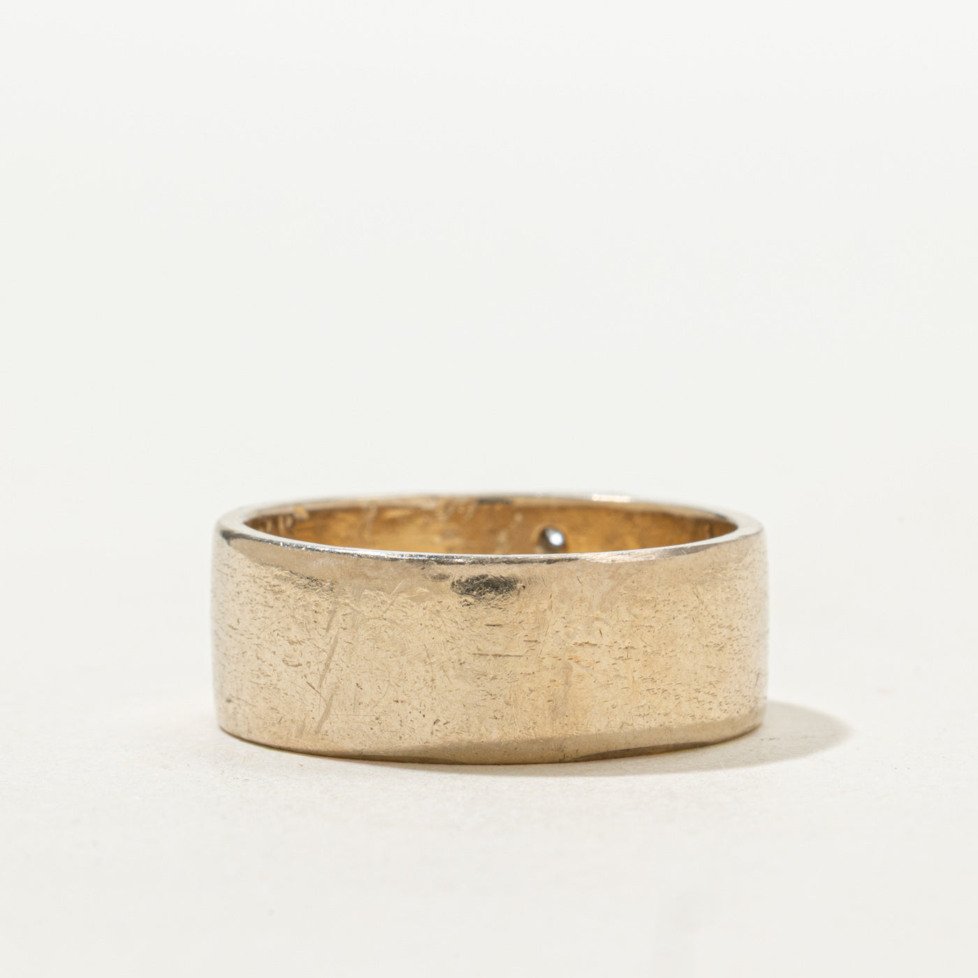 Bague texturée sertie de diamants | Taille 8,5