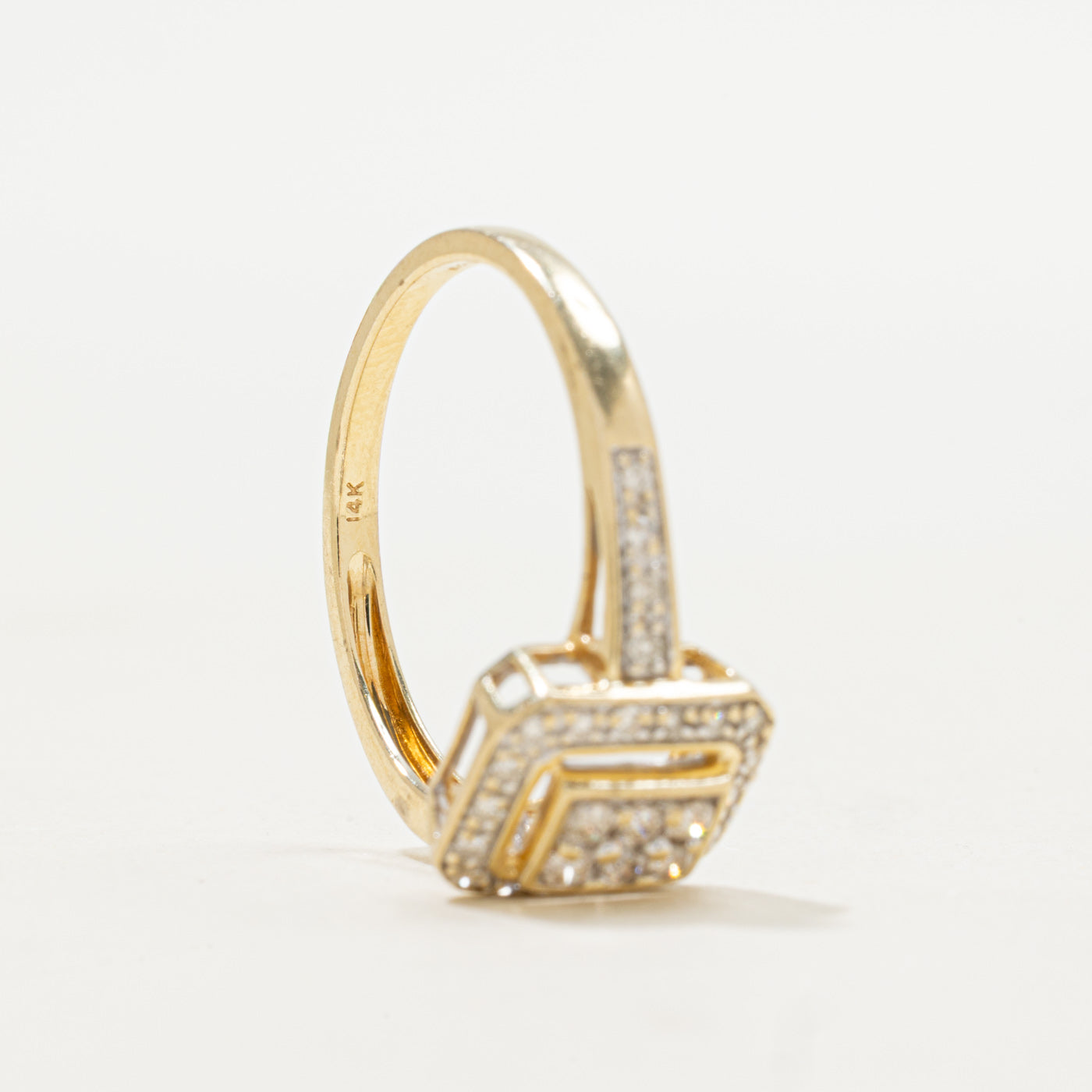 Bague géométrique sertie de diamants | Taille 7.0