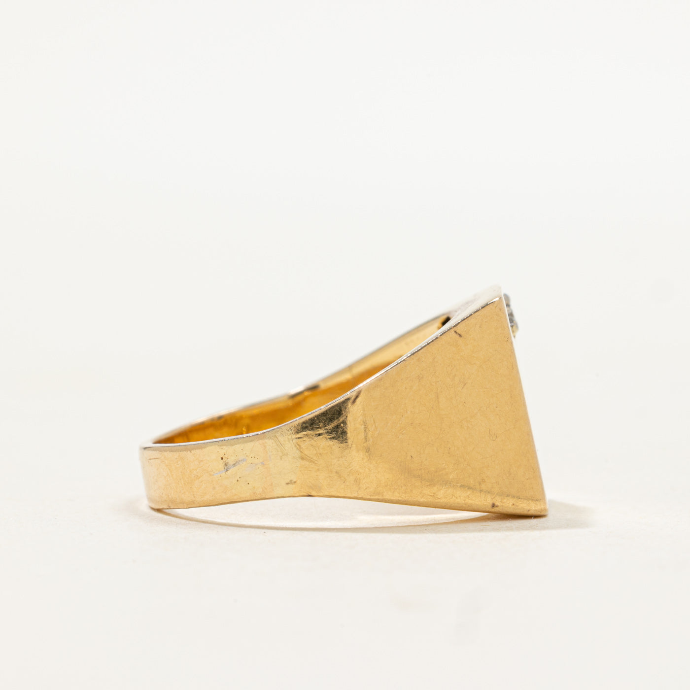 Bague chevalière en diamant gravée | Taille 8.0