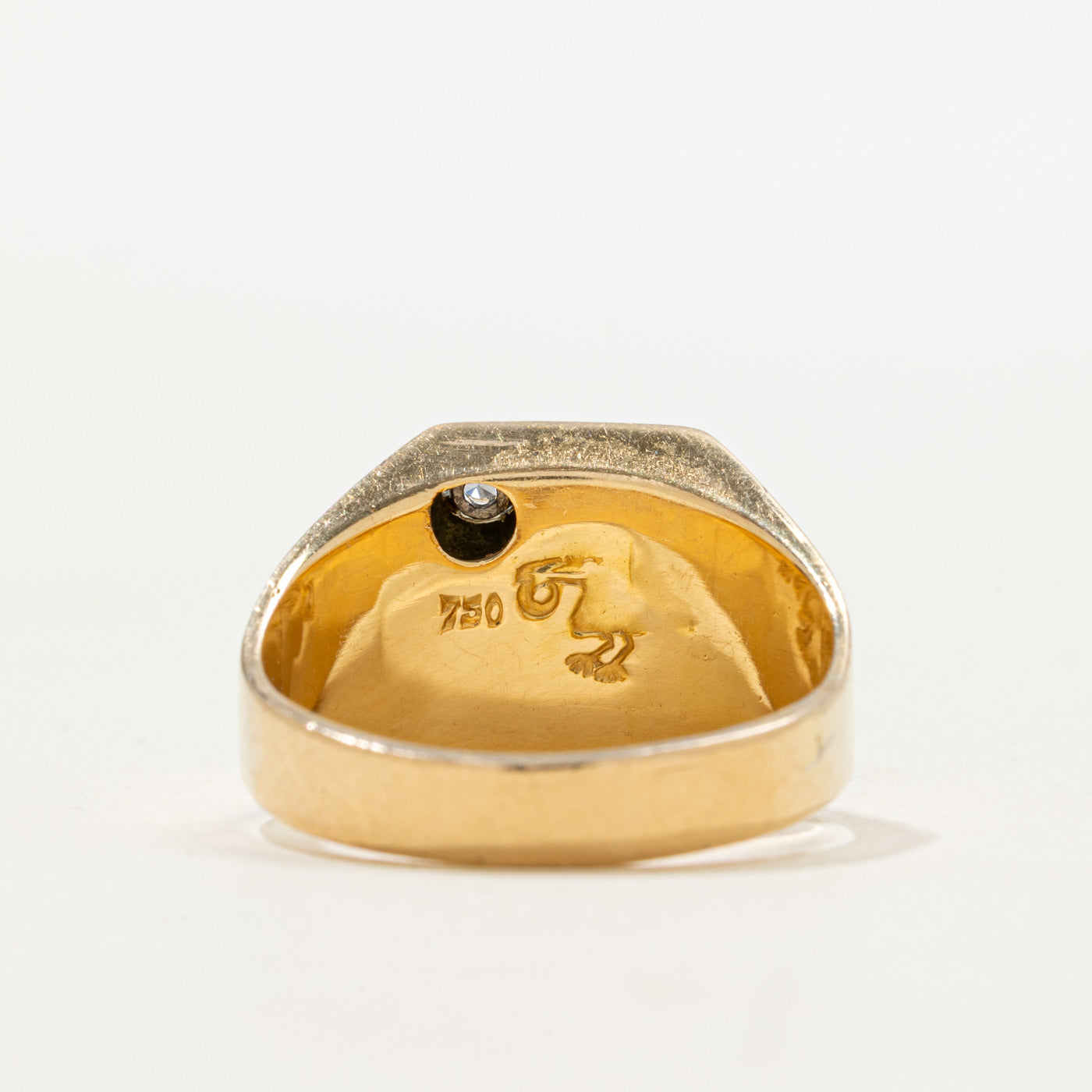 Bague chevalière en diamant gravée | Taille 8.0