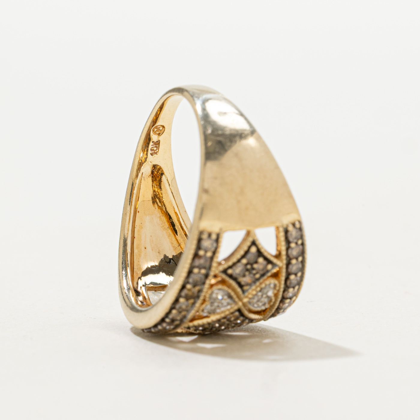 Diamond Geometric Milgrain Design Band | SZ 7.0