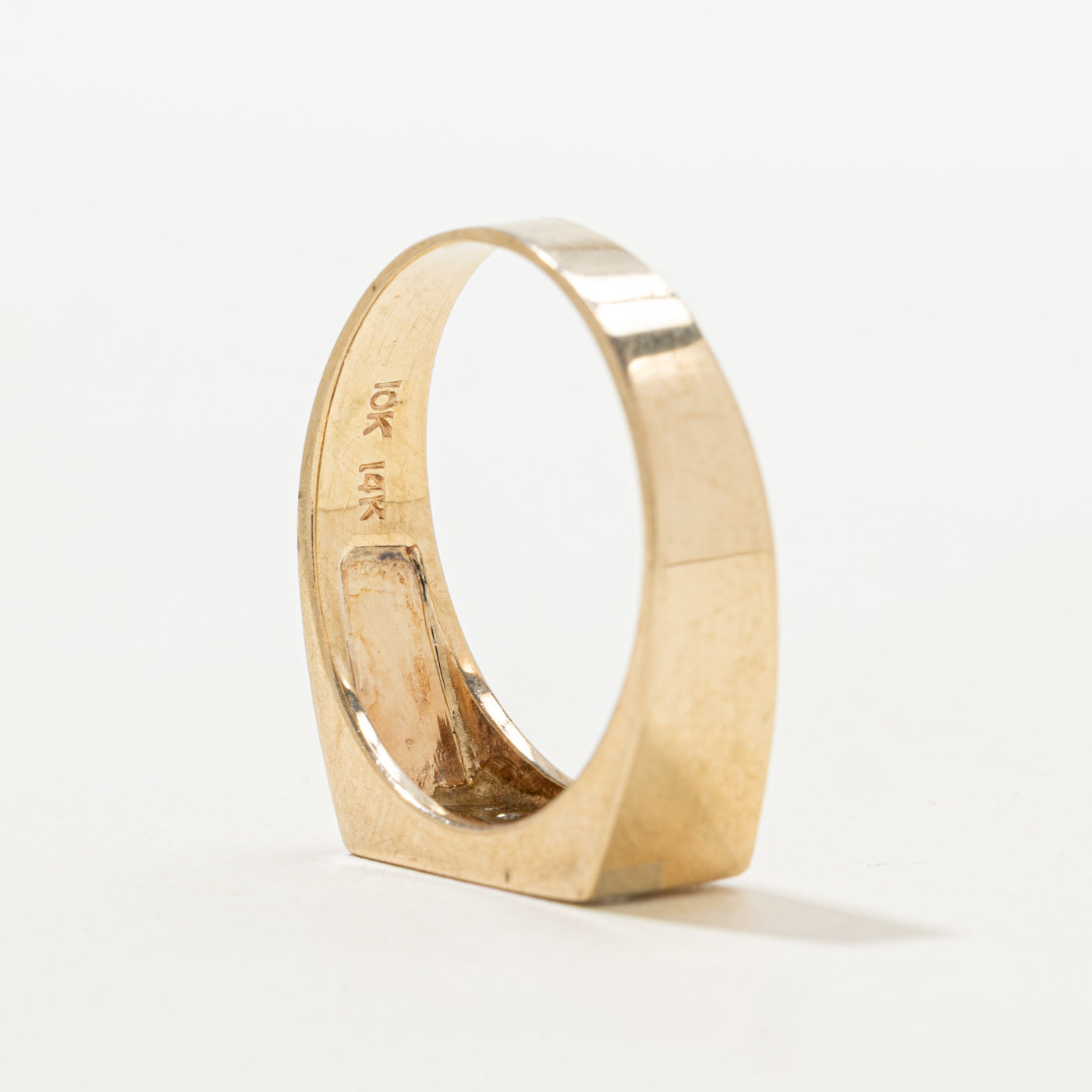 Bague géométrique sertie de diamants en canal | Taille 10,25