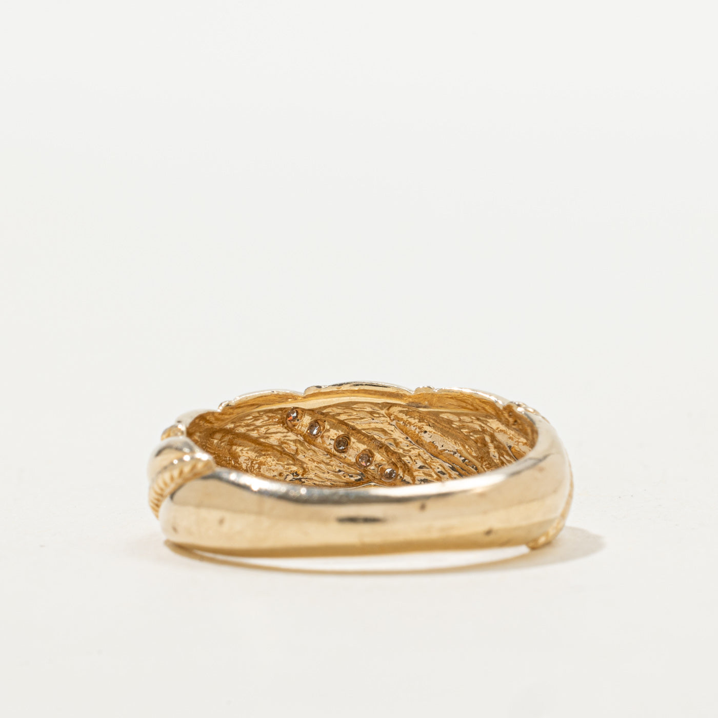 Diamond Rope Textured Twisted Band | SZ 9.5