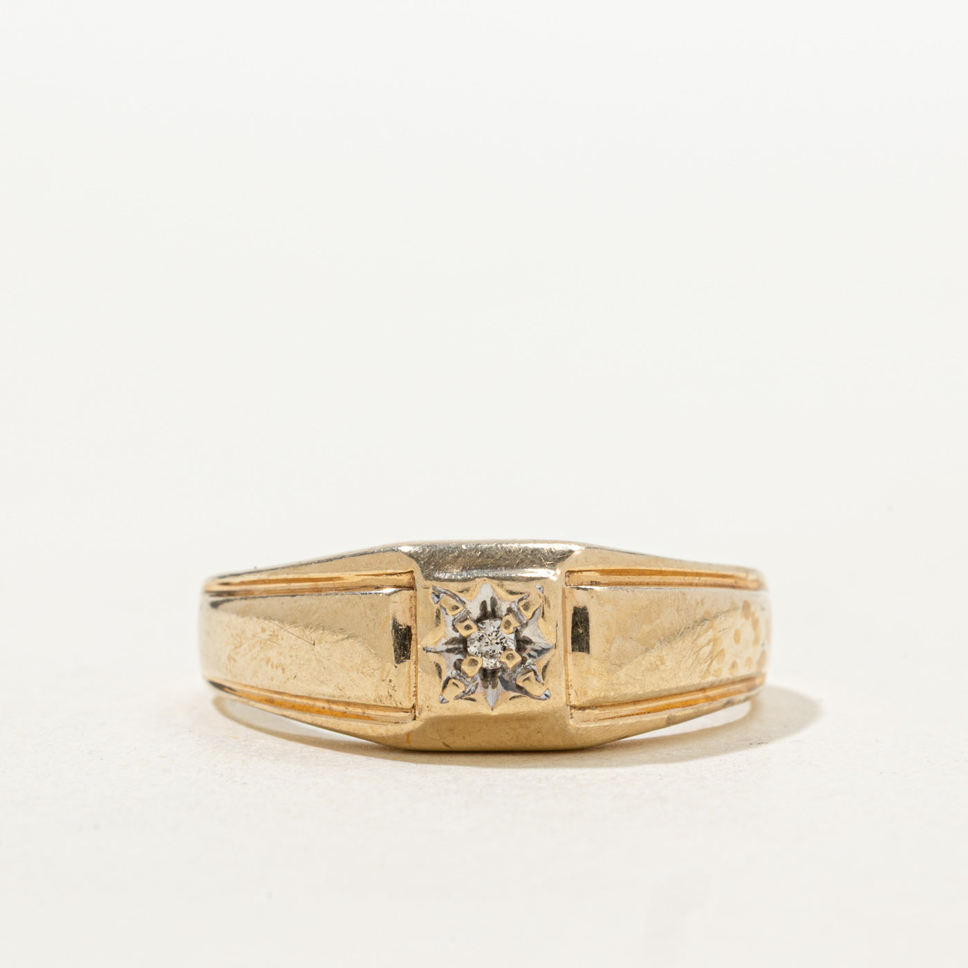 Bague sertie de diamants en étoile style milieu du siècle | Taille 10,5