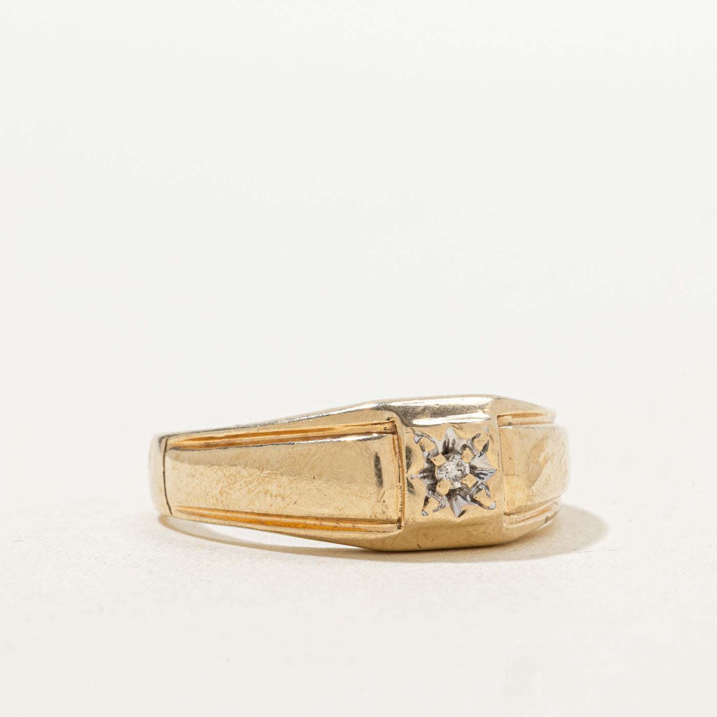 Bague sertie de diamants en étoile style milieu du siècle | Taille 10,5