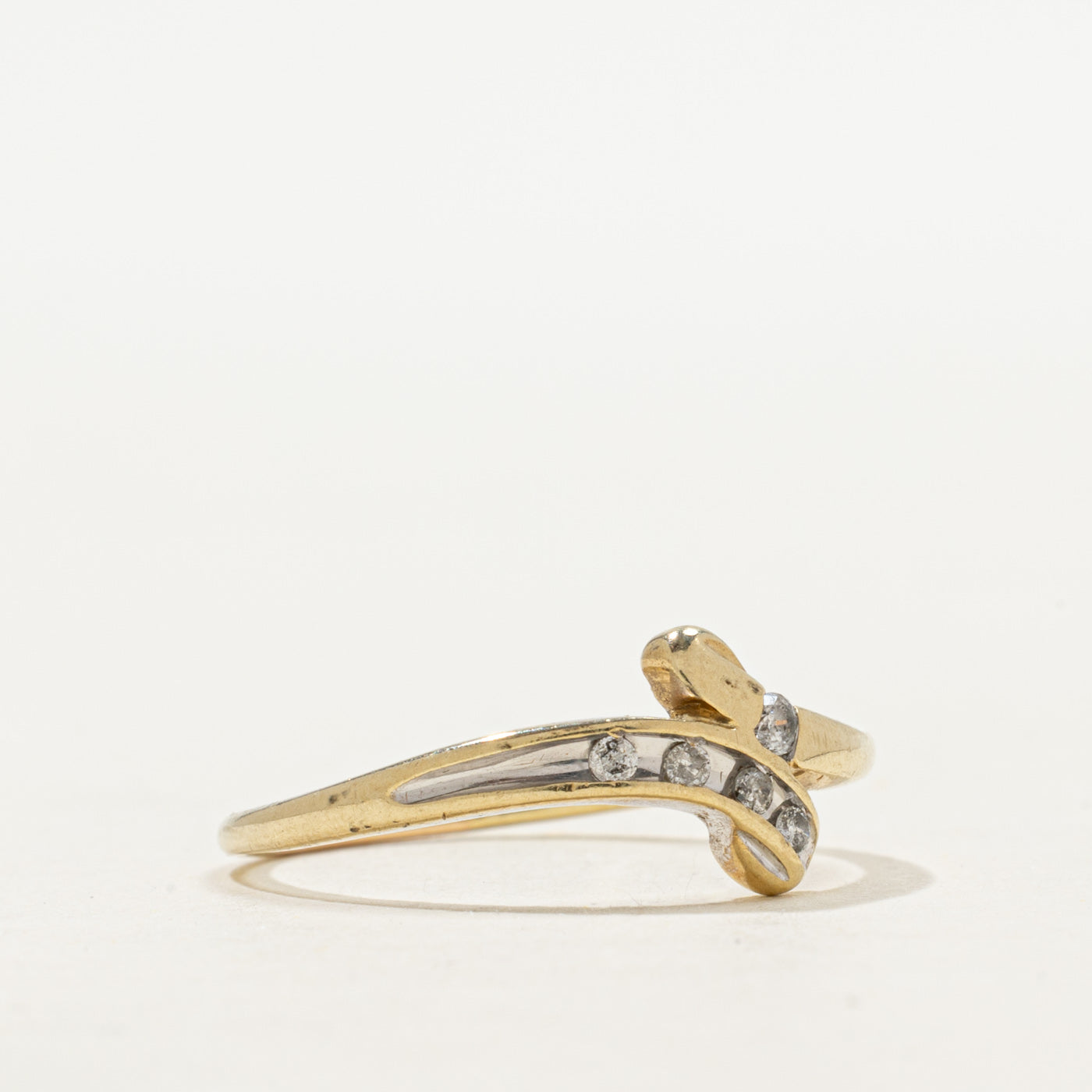 Channel Set Diamond Bypass Ring | SZ 7.25
