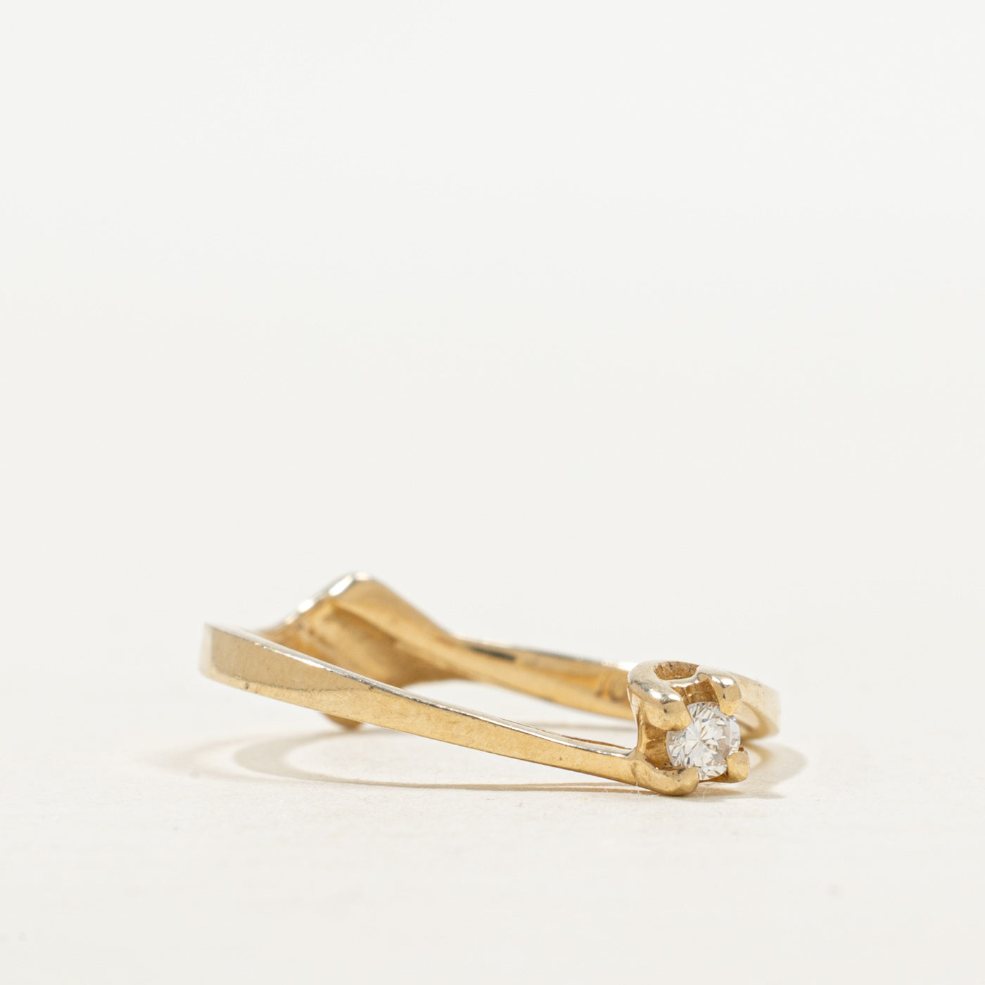 Solitaire Diamond Bypass Ring | SZ 6.75