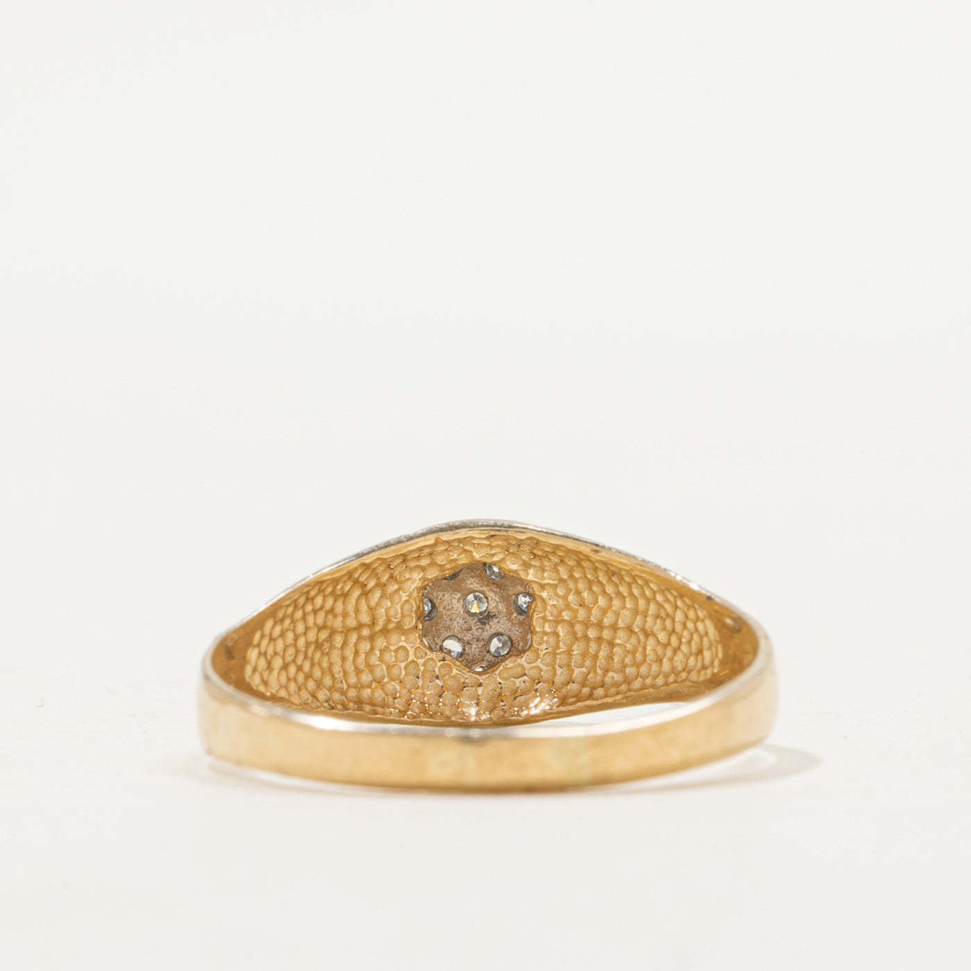 Bague dôme à motif floral en diamant | Taille 12.0