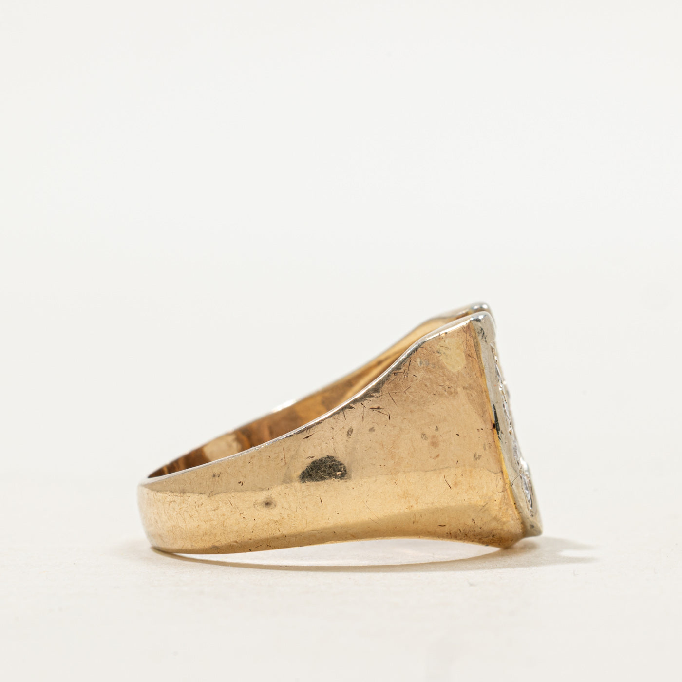 Bague fer à cheval bicolore en diamant | Taille 9,25